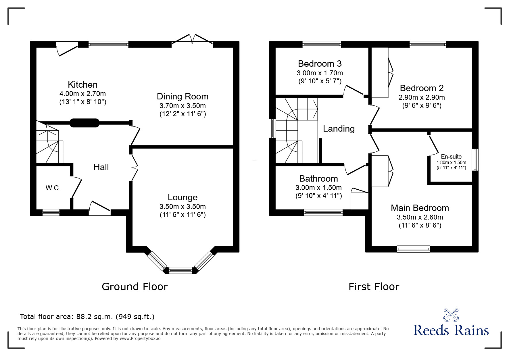 Floorplan of 3 bedroom Detached House for sale, Badgers Wood, Stanley, Durham, DH9