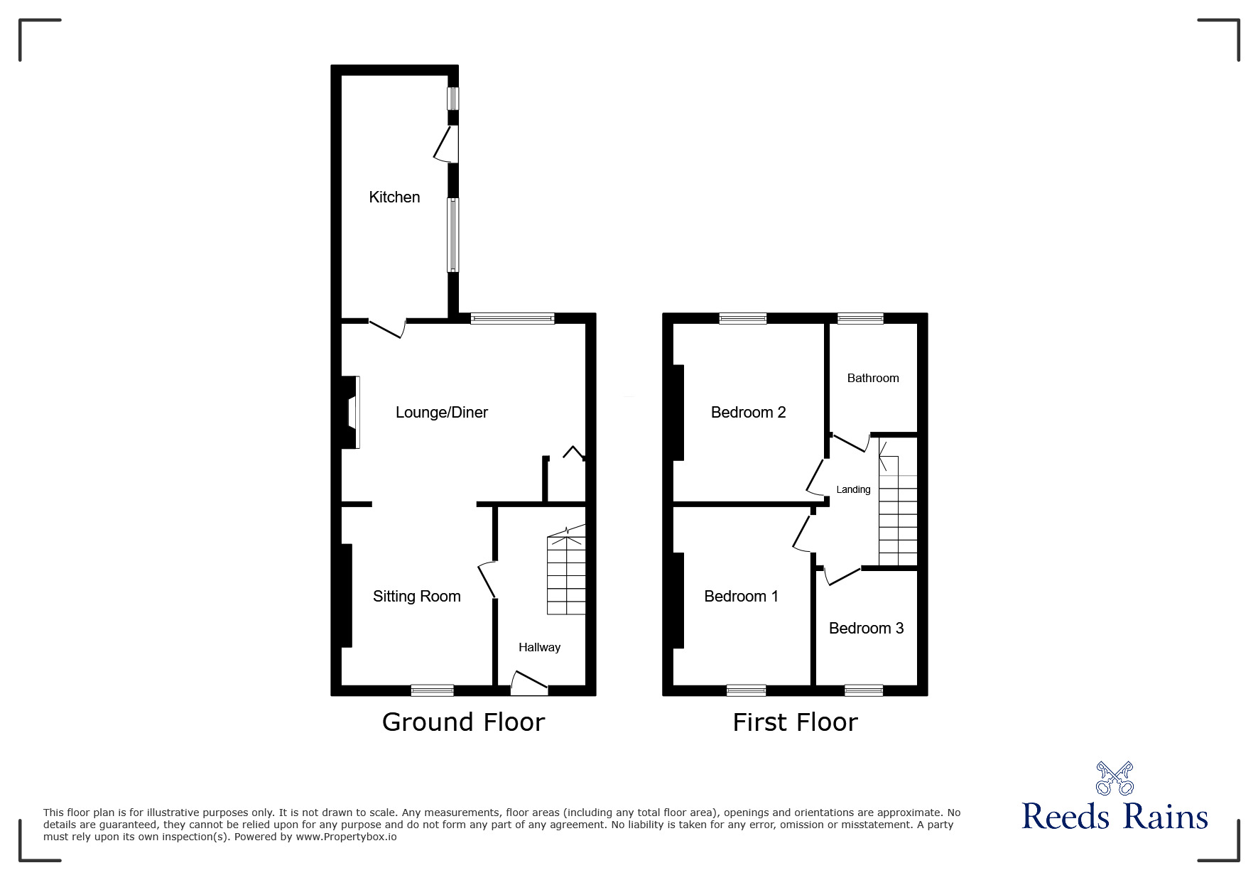 Floorplan of 3 bedroom Mid Terrace House for sale, Third Street, Stanley, Durham, DH9