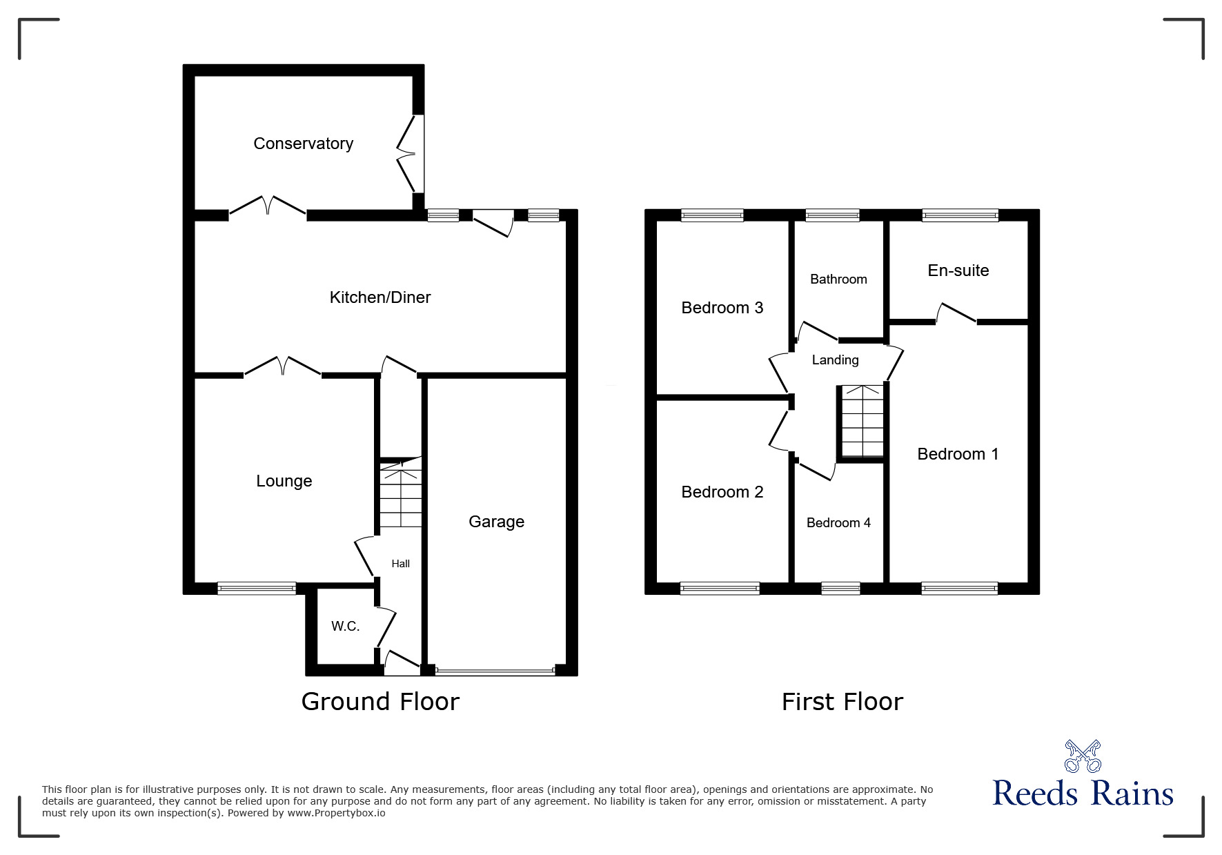 Floorplan of 4 bedroom Detached House for sale, The Barns, Stanley, Durham, DH9