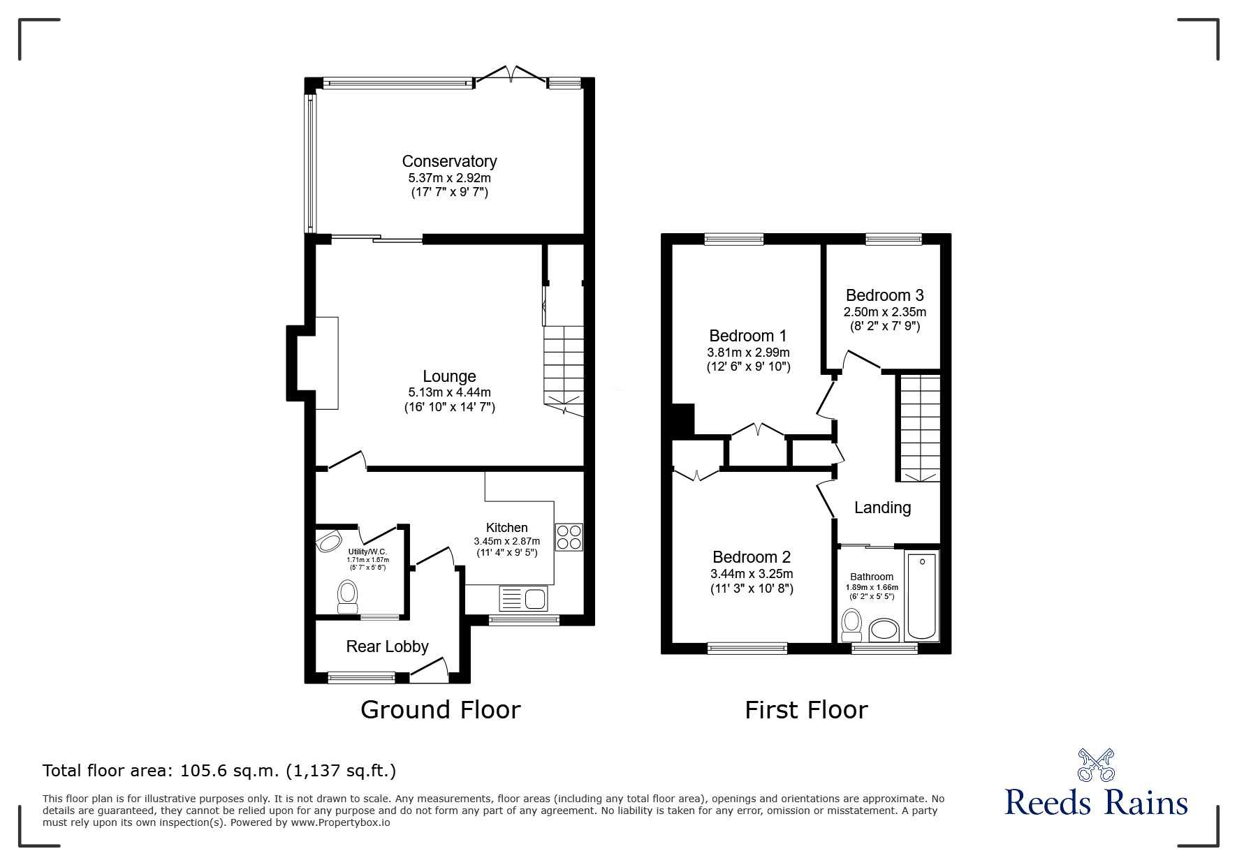 Floorplan of 3 bedroom End Terrace House for sale, Scafell Court, Stanley, Durham, DH9