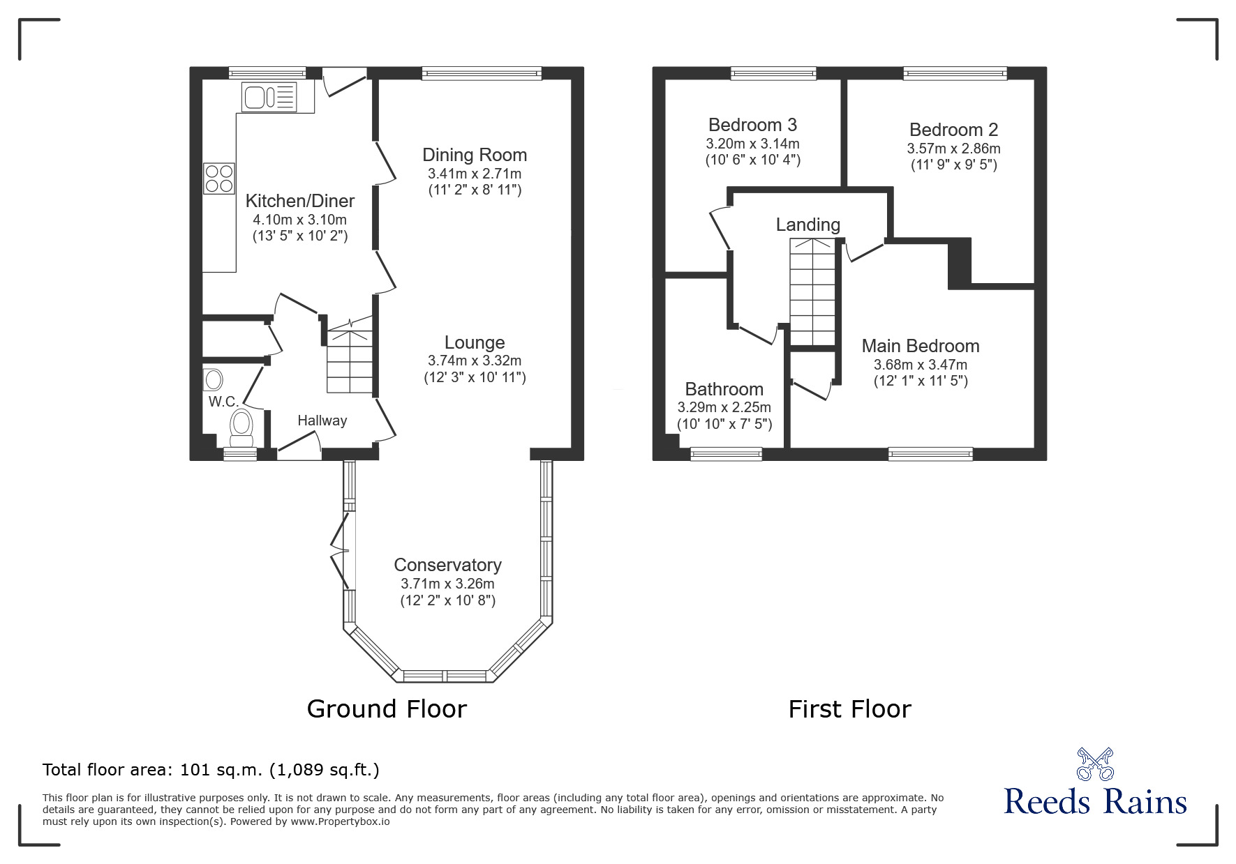 Floorplan of 3 bedroom Mid Terrace House for sale, Westfields, Stanley, Durham, DH9