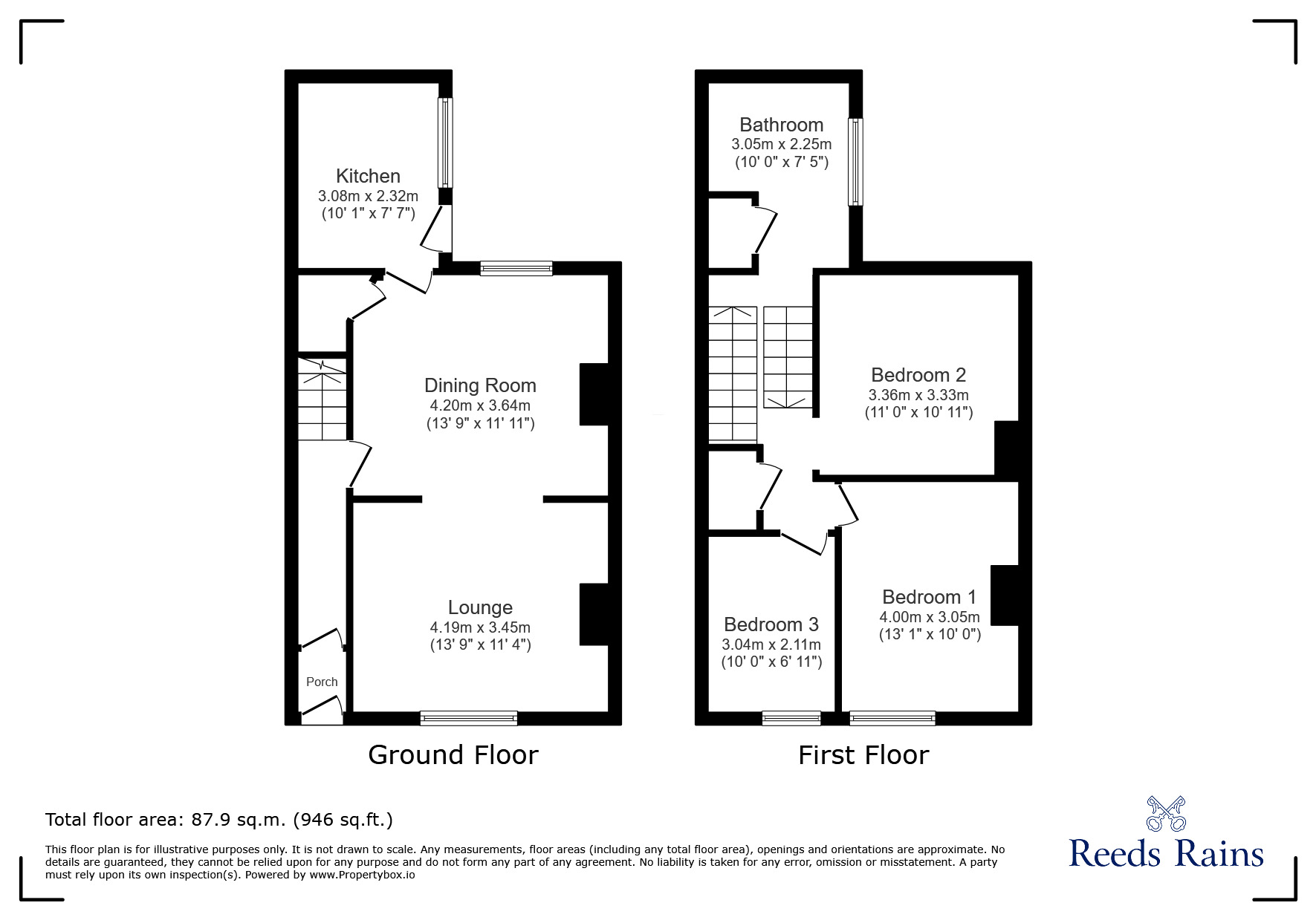 Floorplan of 3 bedroom Mid Terrace House for sale, School Terrace, Stanley, Durham, DH9