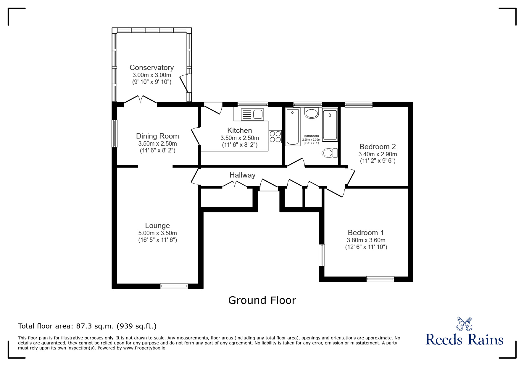 Floorplan of 2 bedroom Detached Bungalow for sale, East Street, Stanley, Durham, DH9