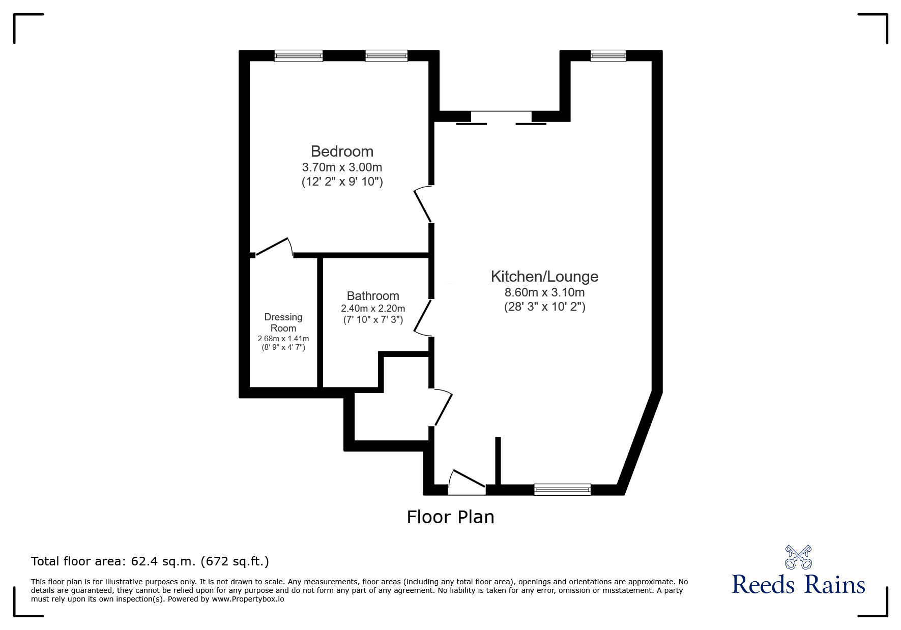 Floorplan of 1 bedroom Flat for sale, Oley Meadows, Consett, Durham, DH8