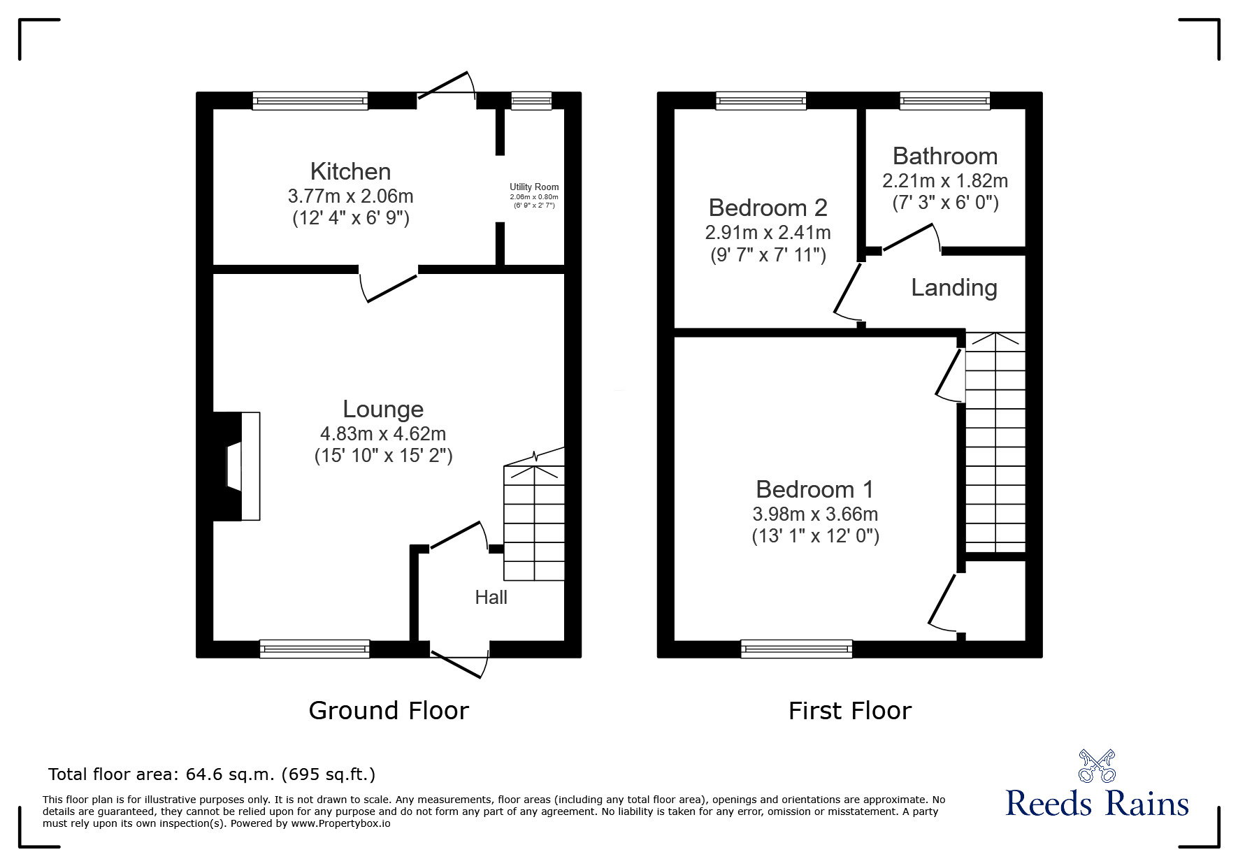 Floorplan of 2 bedroom Mid Terrace House to rent, Berry Edge Road, Consett, Durham, DH8