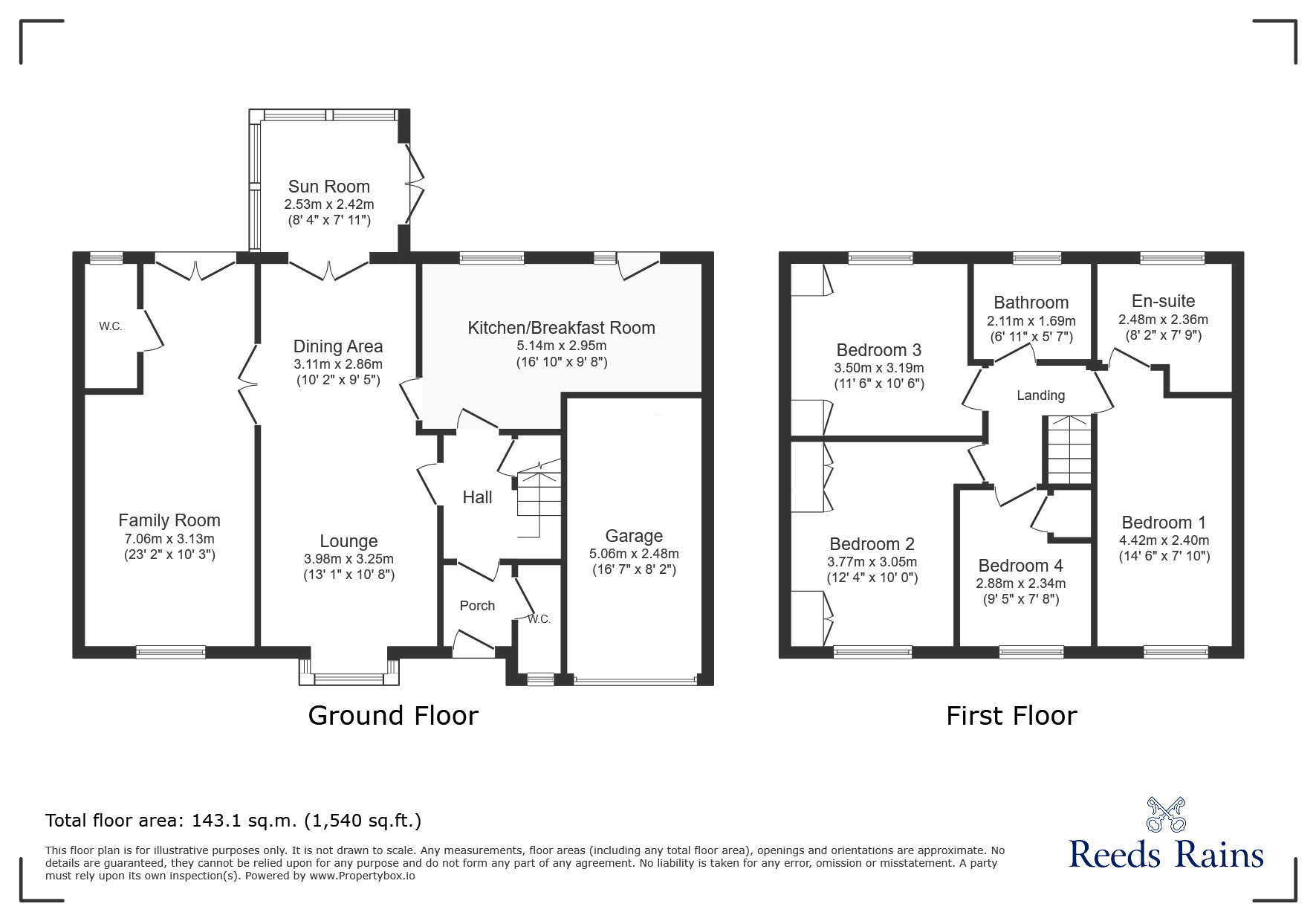 Floorplan of 4 bedroom Detached House for sale, Cragleas, Hobson, Durham, NE16