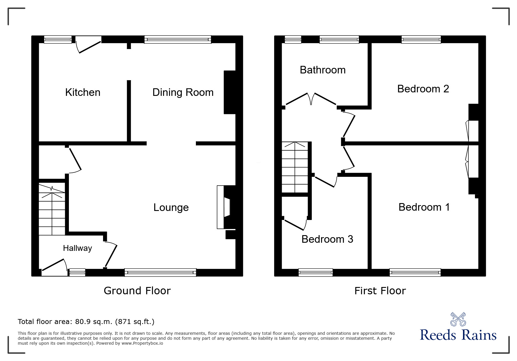 Floorplan of 3 bedroom Semi Detached House for sale, Cotswold Terrace, Stanley, Durham, DH9