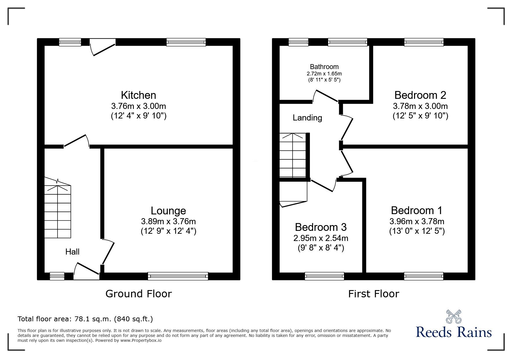 Floorplan of 3 bedroom Semi Detached House to rent, Cleveland Terrace, Stanley, Durham, DH9