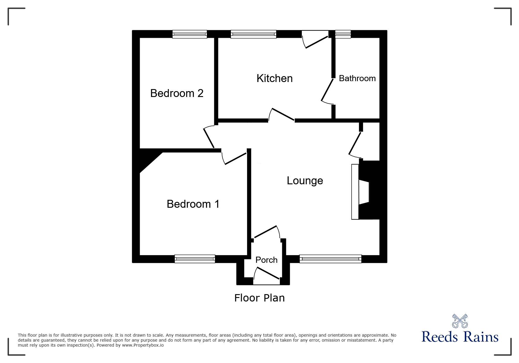 Floorplan of 2 bedroom Mid Terrace Bungalow for sale, Tyne Road East, Stanley, Durham, DH9