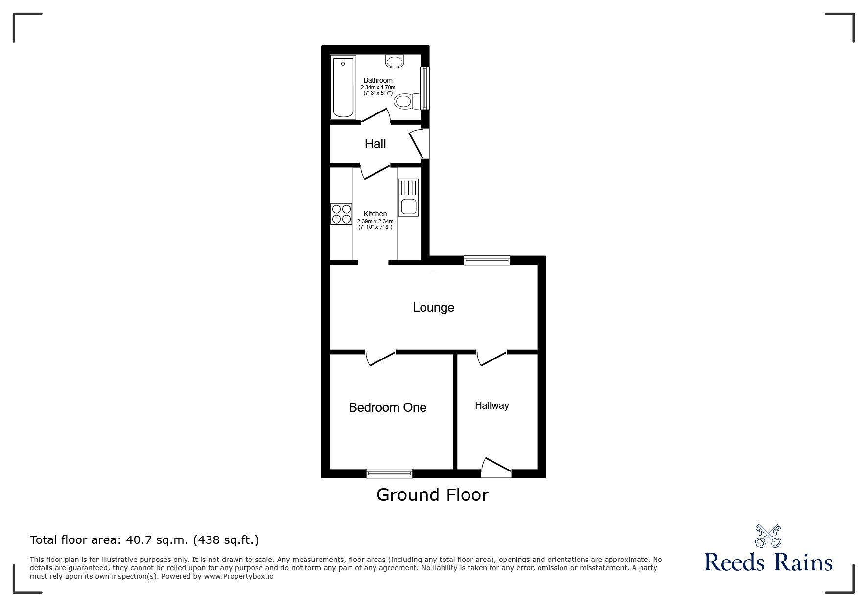Floorplan of 1 bedroom Mid Terrace Bungalow for sale, Antliff Terrace, Stanley, Durham, DH9