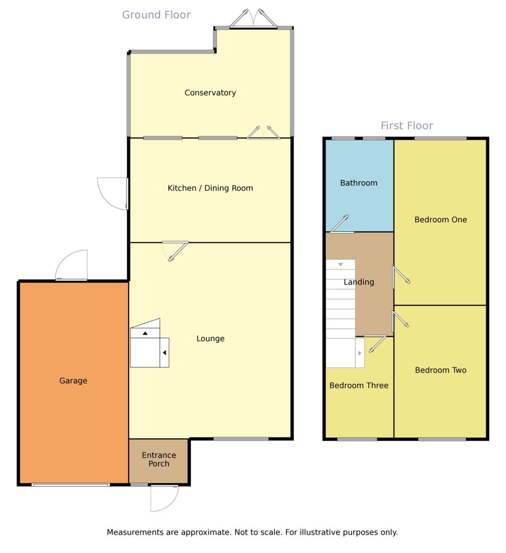 Floorplan of 3 bedroom Semi Detached House for sale, Bourne Court, County Durham, DH9
