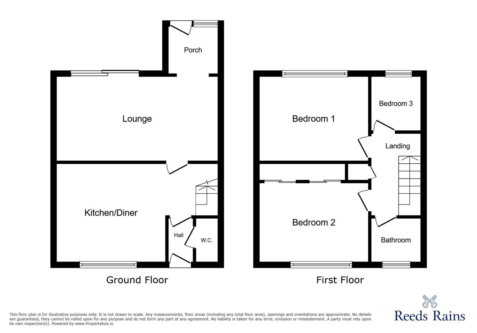 Floorplan of 3 bedroom End Terrace House for sale, Aylward Place, Stanley, Durham, DH9