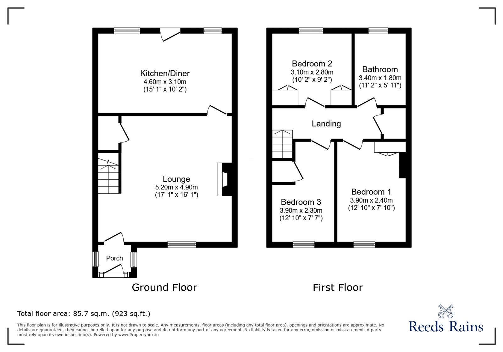 Floorplan of 3 bedroom Mid Terrace House for sale, Nicholsons Terrace, Beamish, Durham, DH9