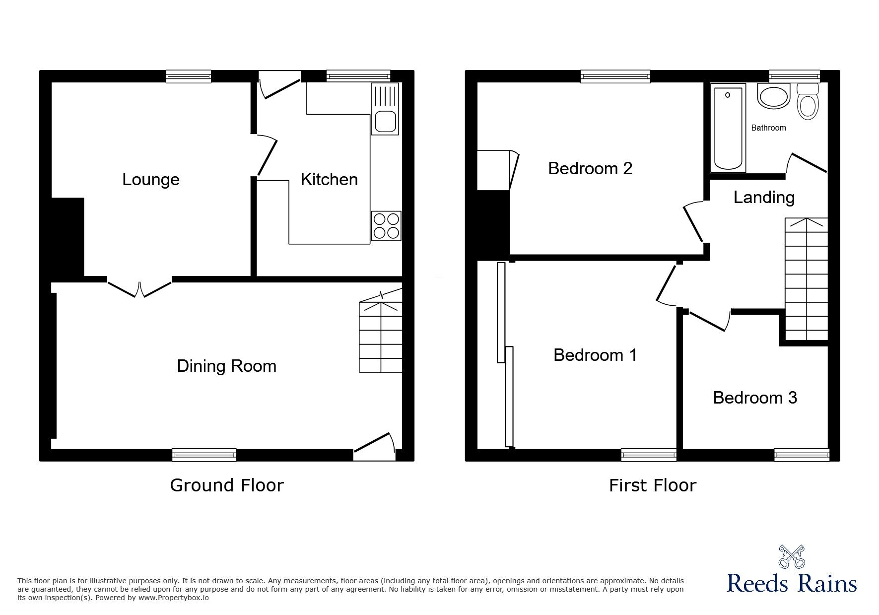 Floorplan of 3 bedroom Mid Terrace House for sale, Margaret Terrace, Tanfield Lea, Durham, DH9
