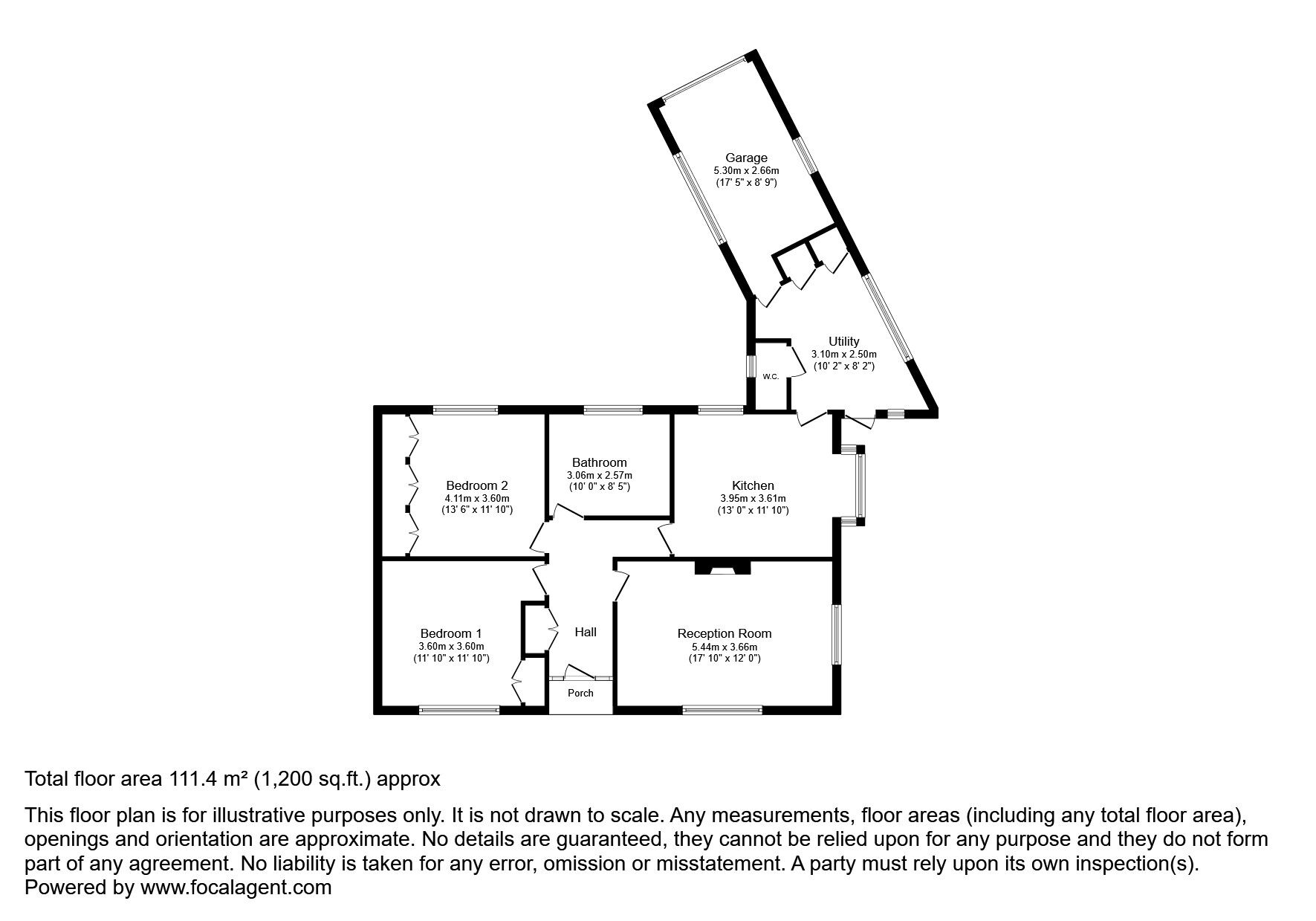 Floorplan of 2 bedroom Detached Bungalow for sale, Greens Lane, Stockton-on-Tees, Durham, TS18