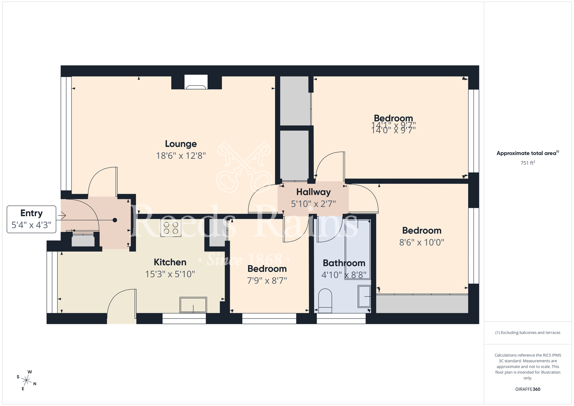Floorplan of 3 bedroom Semi Detached Bungalow for sale, Tunstall Road, Stockton-on-Tees, Durham, TS18