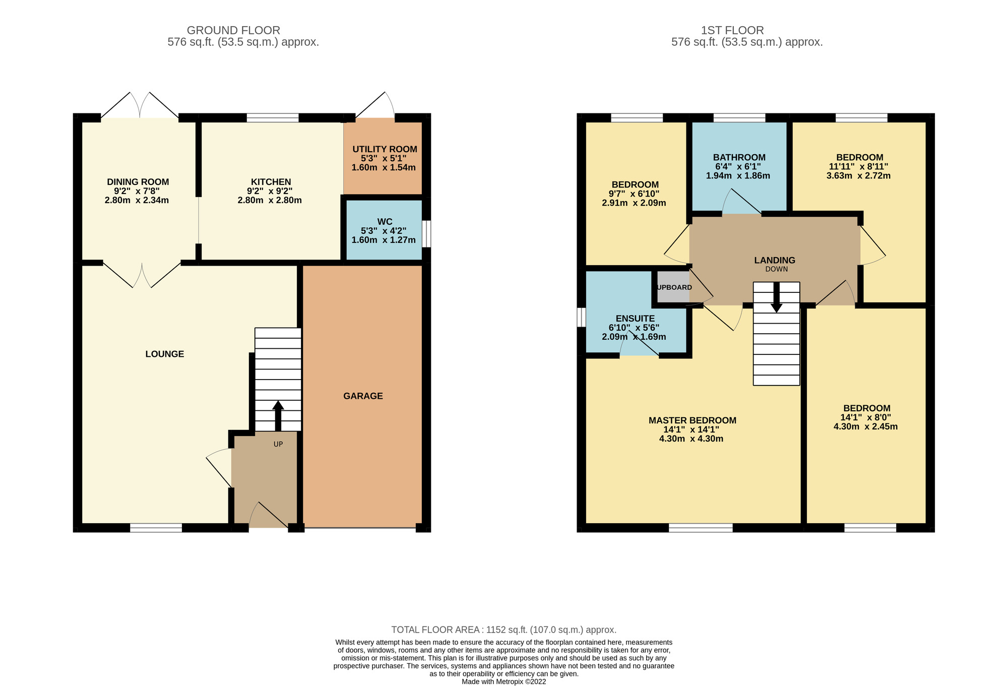 Floorplan of 4 bedroom Detached House to rent, Carina Crescent, Stockton-on-Tees, Durham, TS18