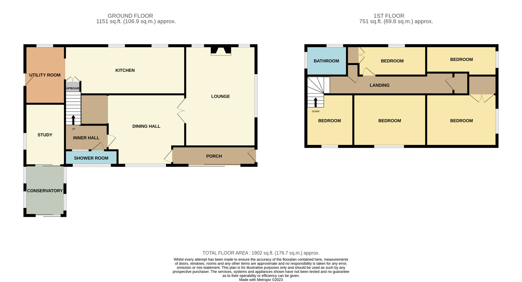 Floorplan of 5 bedroom Detached House for sale, Bishopton Road West, Stockton-on-Tees, Durham, TS19