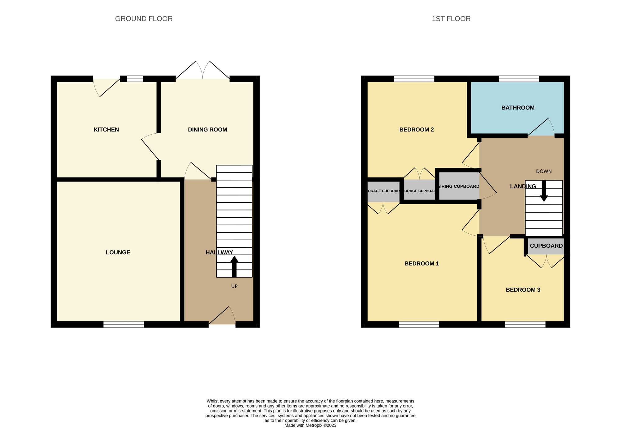 Floorplan of 3 bedroom Mid Terrace House to rent, Tithe Barn Road, Stockton-on-Tees, Durham, TS19