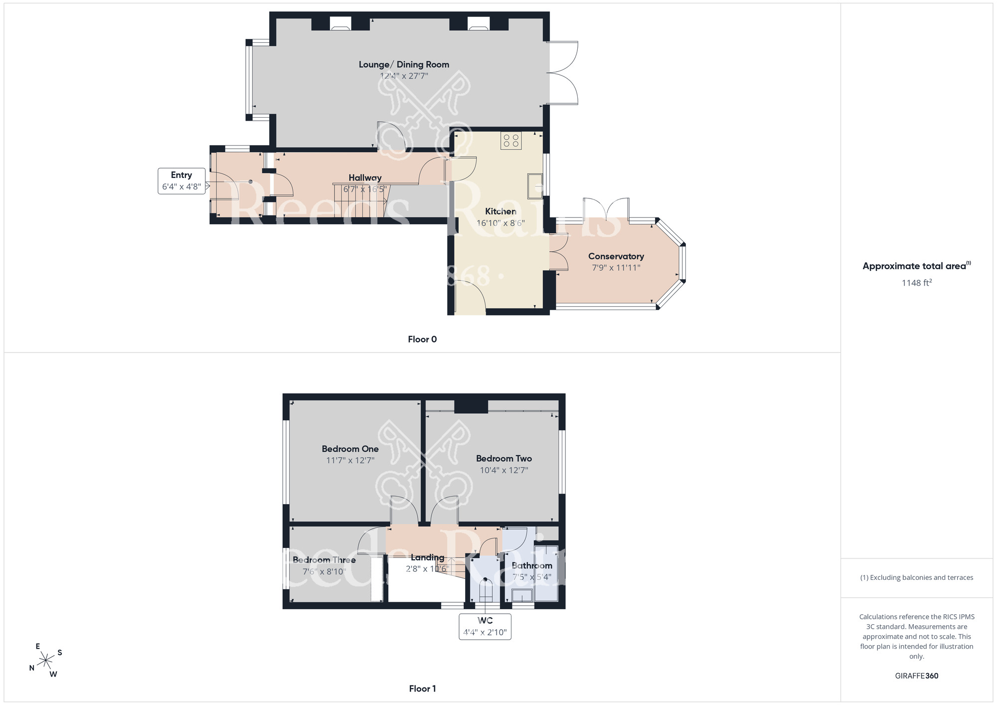 Floorplan of 3 bedroom Semi Detached House for sale, Brompton Grove, Stockton-on-Tees, Durham, TS18