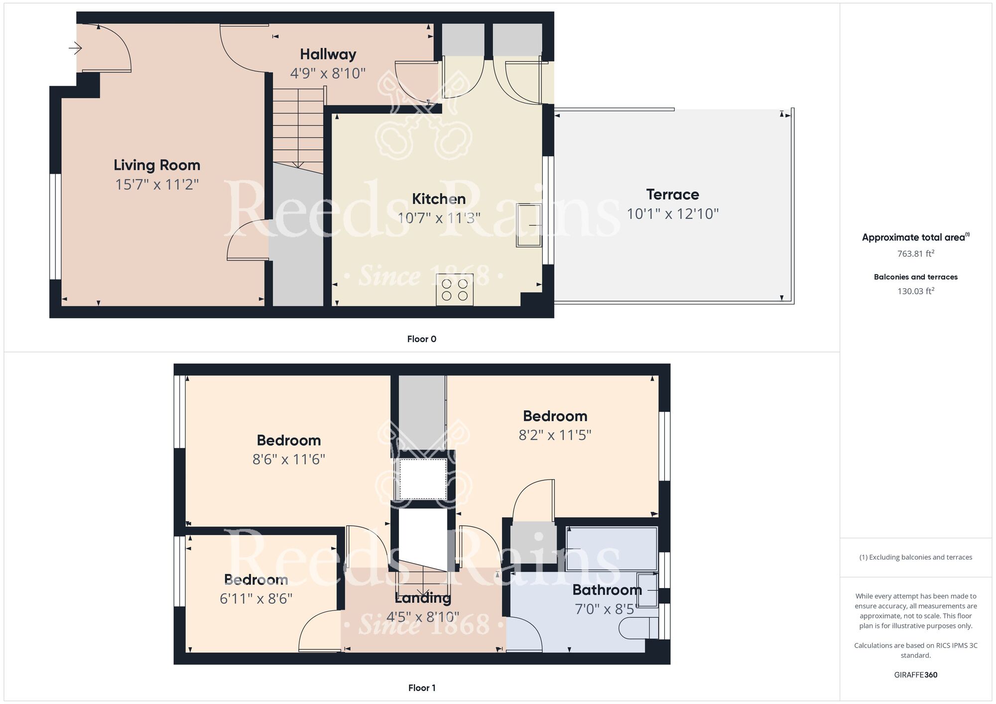Floorplan of 3 bedroom Mid Terrace House for sale, Melksham Square, Stockton-on-Tees, Durham, TS19