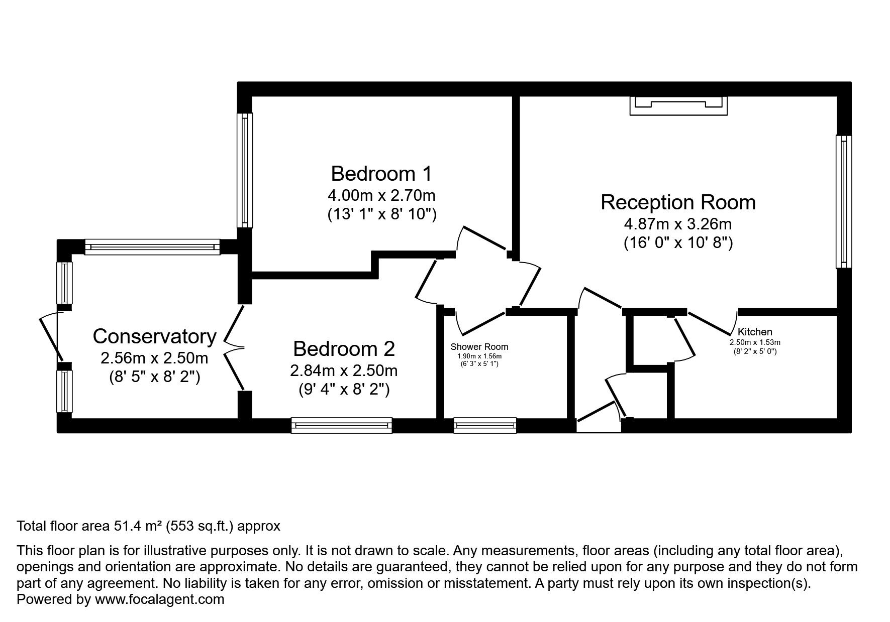 Floorplan of 2 bedroom Semi Detached Bungalow for sale, Biretta Close, Stockton-on-Tees, Durham, TS19