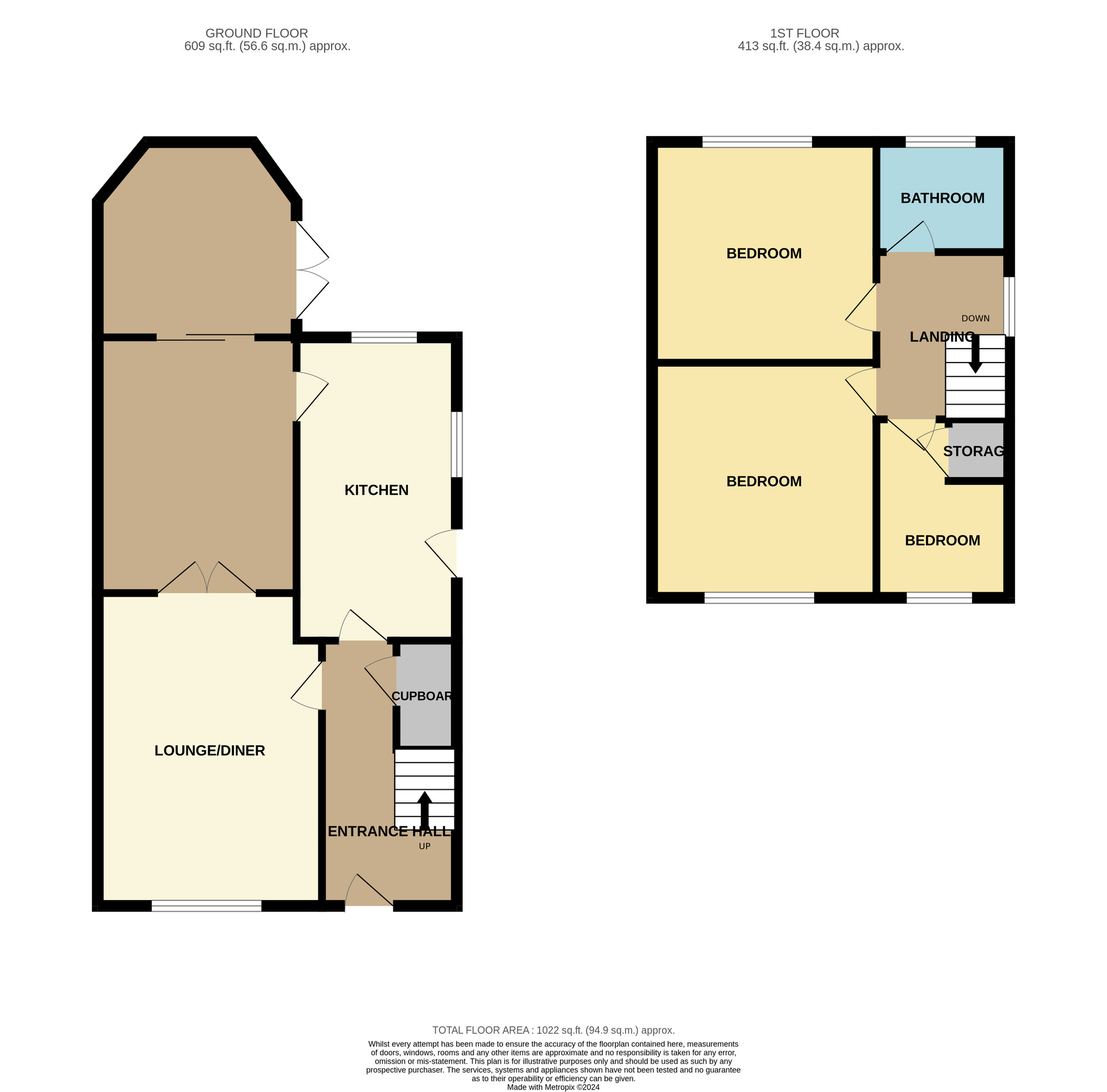 Floorplan of 3 bedroom Semi Detached House to rent, Thorn Road, Stockton-on-Tees, Durham, TS19
