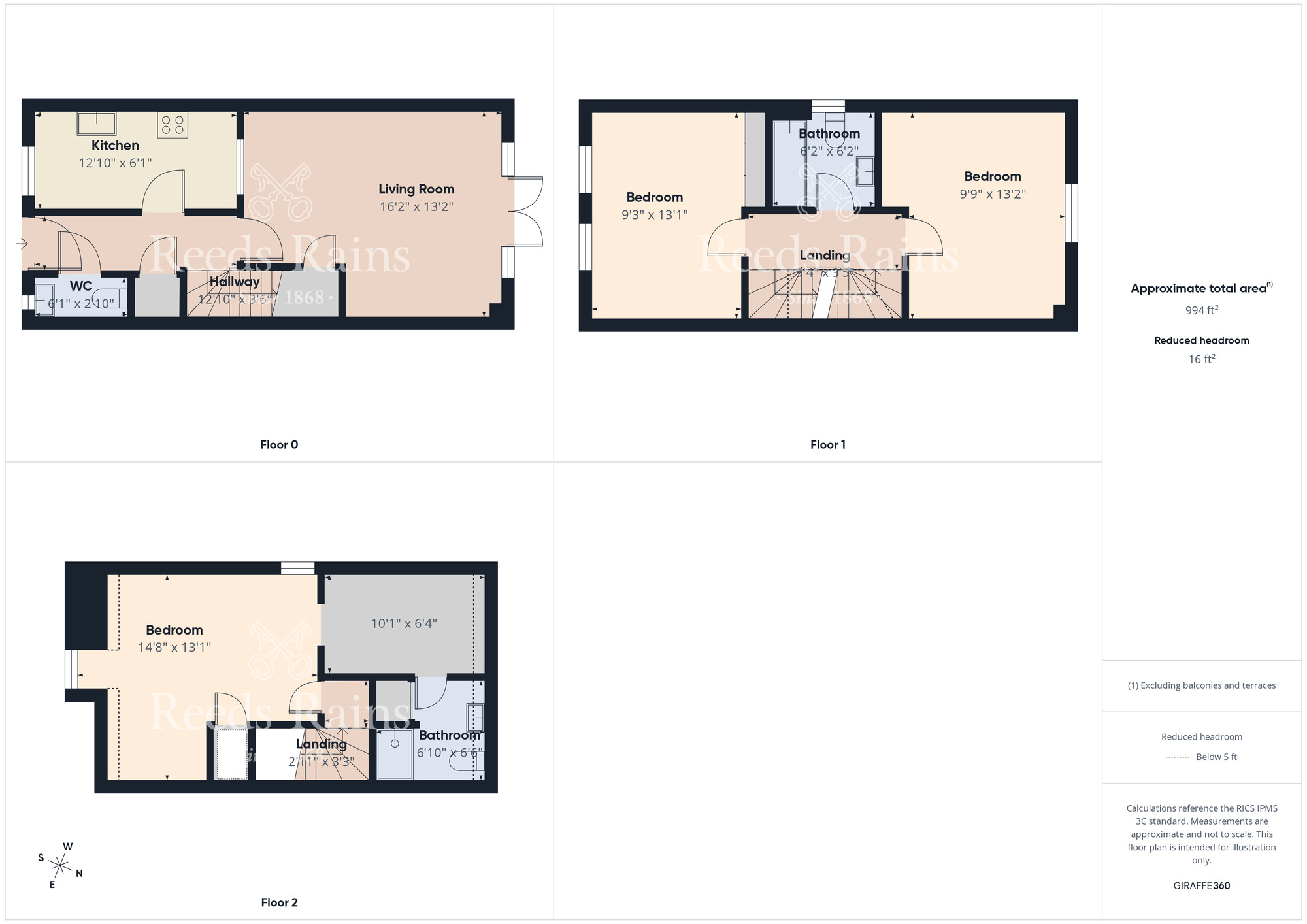 Floorplan of 3 bedroom End Terrace House for sale, Orkney Way, Thornaby, Durham, TS17