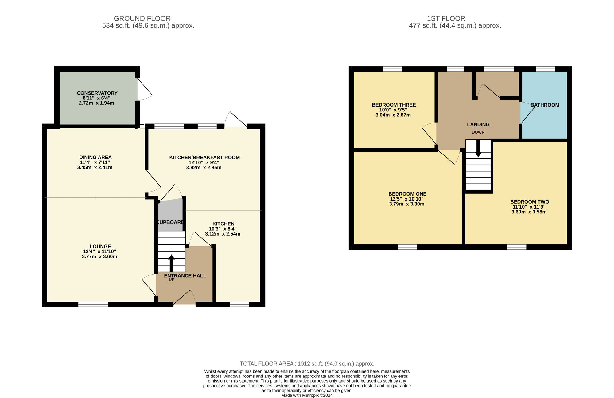 Floorplan of 3 bedroom Mid Terrace House to rent, Callander Road, Hartlepool, Durham, TS25