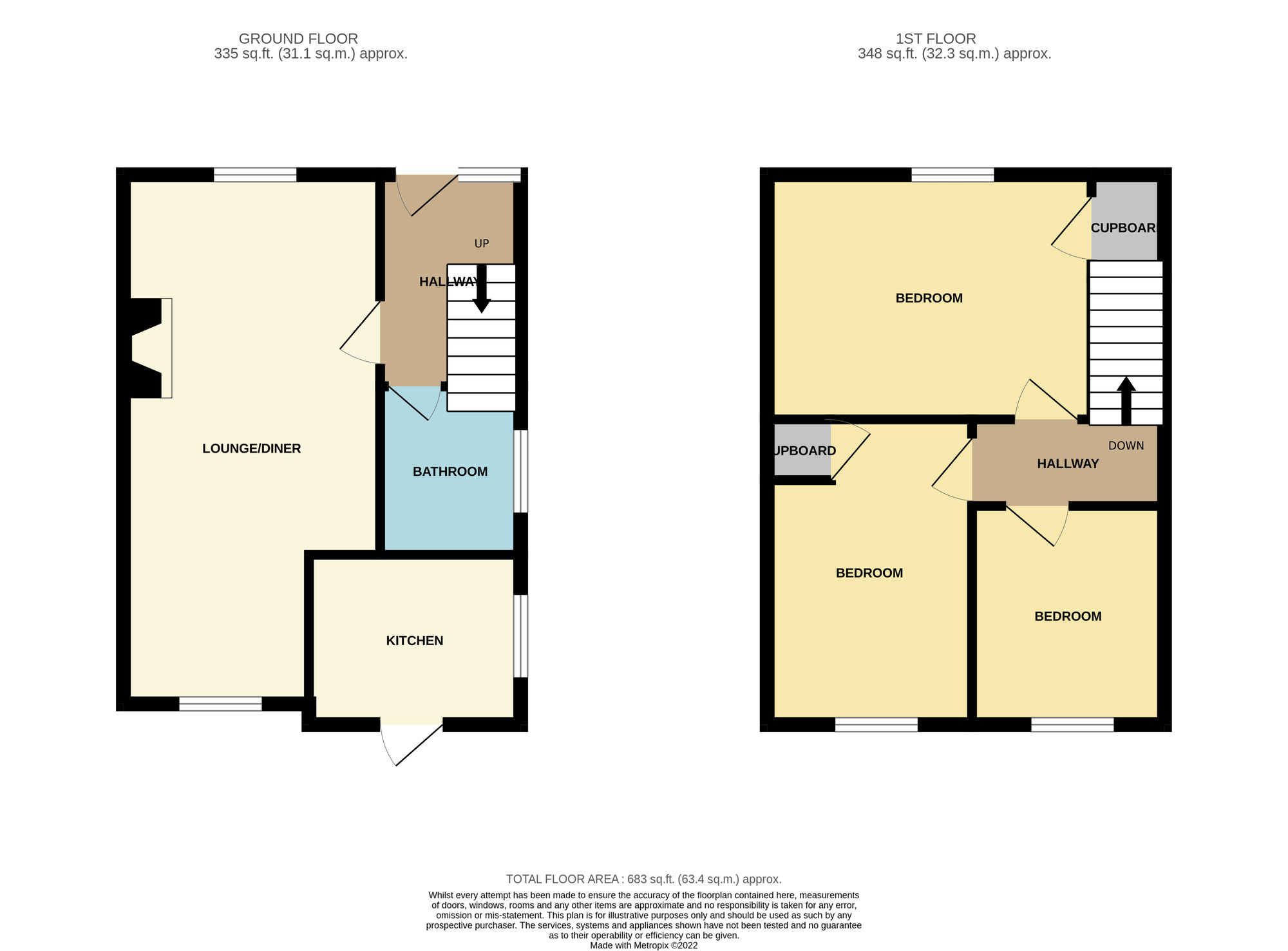 Floorplan of 3 bedroom Semi Detached House for sale, Auckland Way, Hartburn, Stockton-On-Tees, Durham, TS18