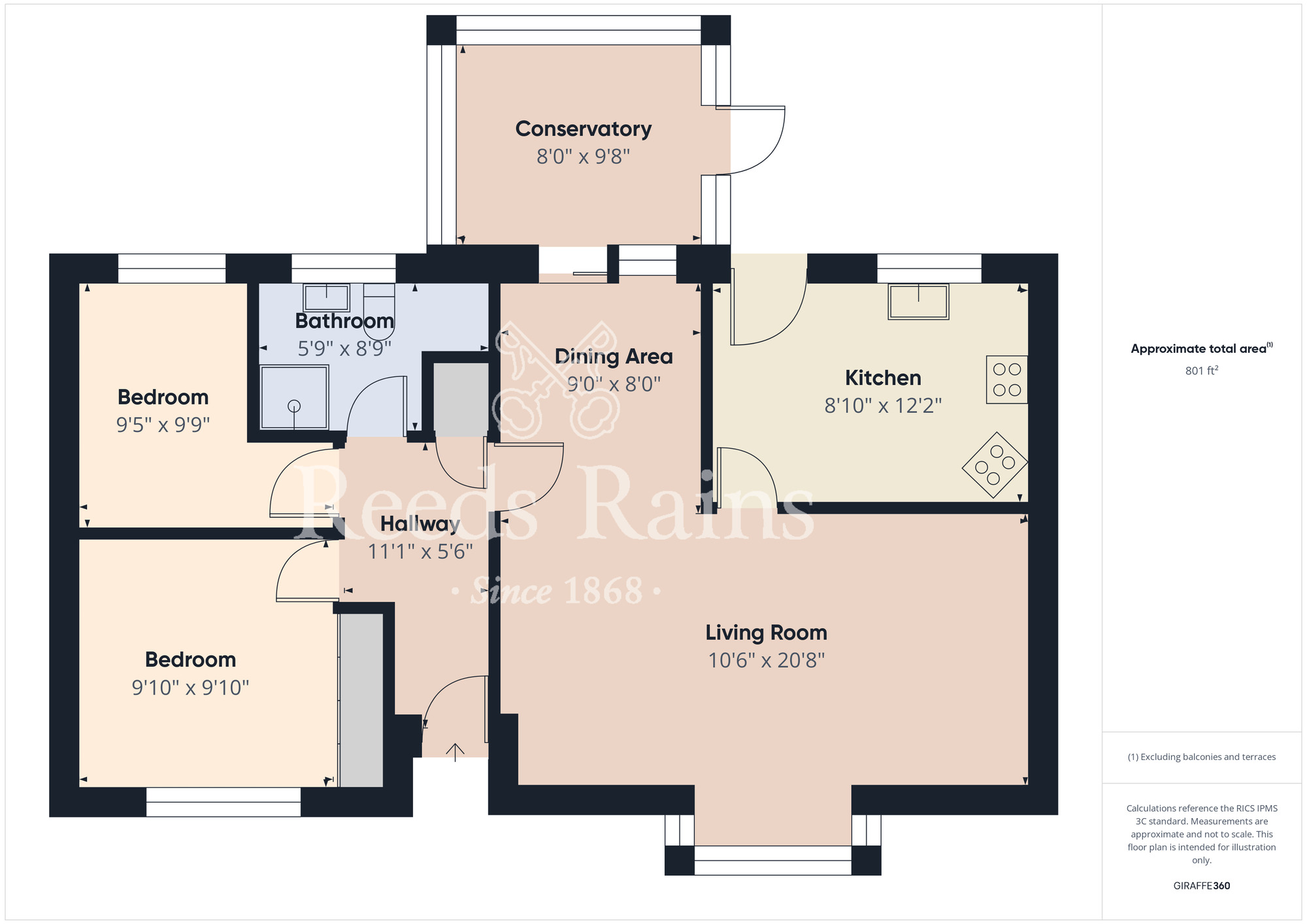 Floorplan of 2 bedroom Detached Bungalow for sale, Norwich Avenue, Stockton-on-Tees, Durham, TS19