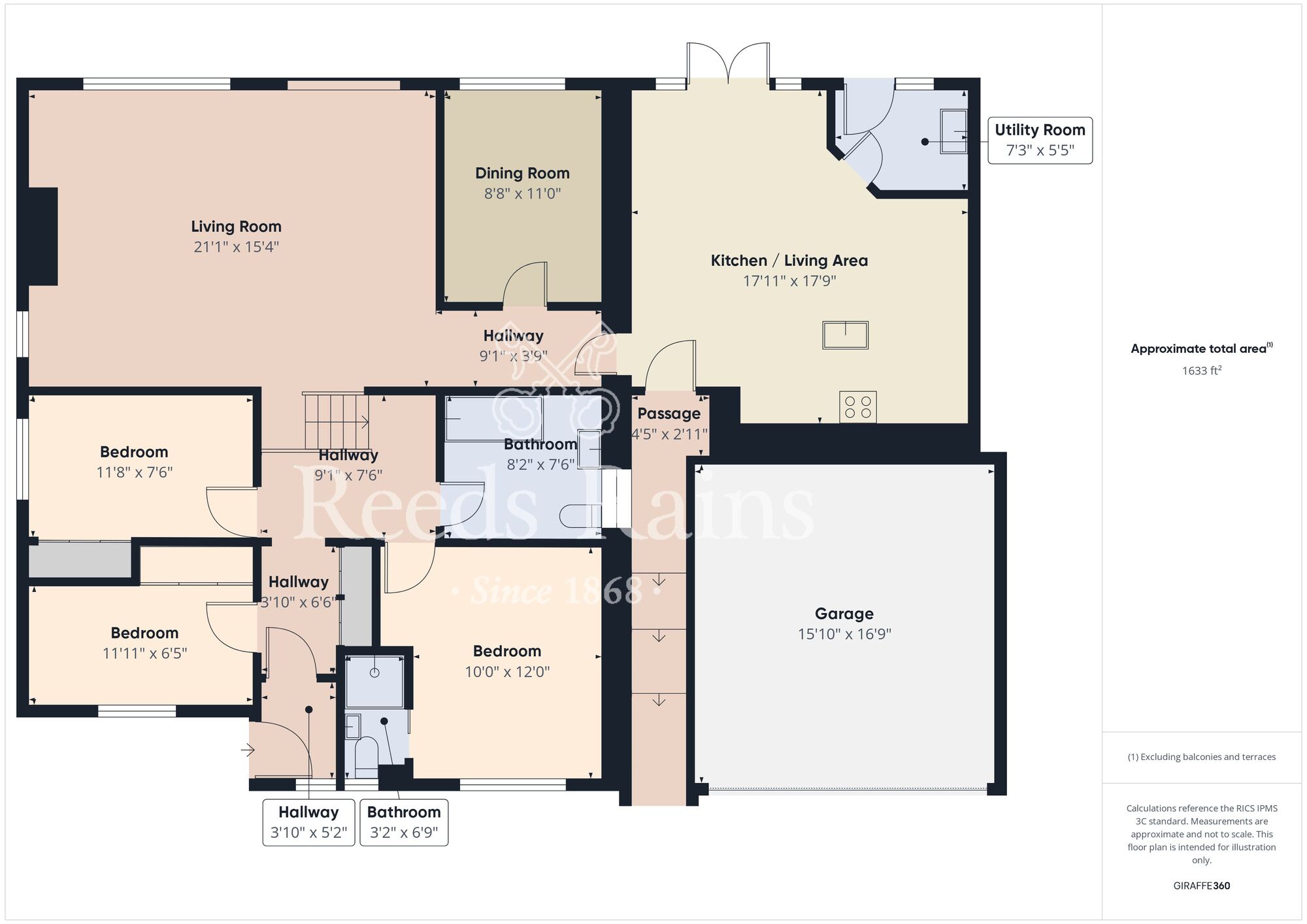 Floorplan of 3 bedroom Detached Bungalow for sale, Mowden Close, Stockton-on-Tees, Durham, TS19