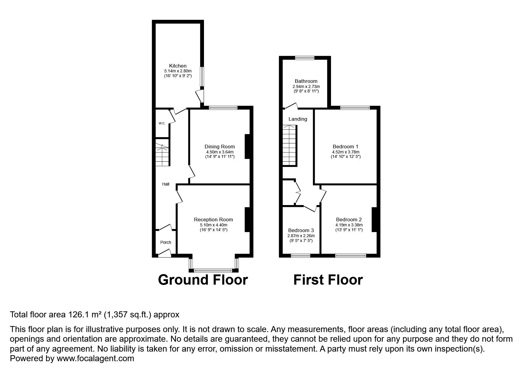 Floorplan of 3 bedroom Mid Terrace House for sale, Carlton Village, Carlton, Durham, TS21