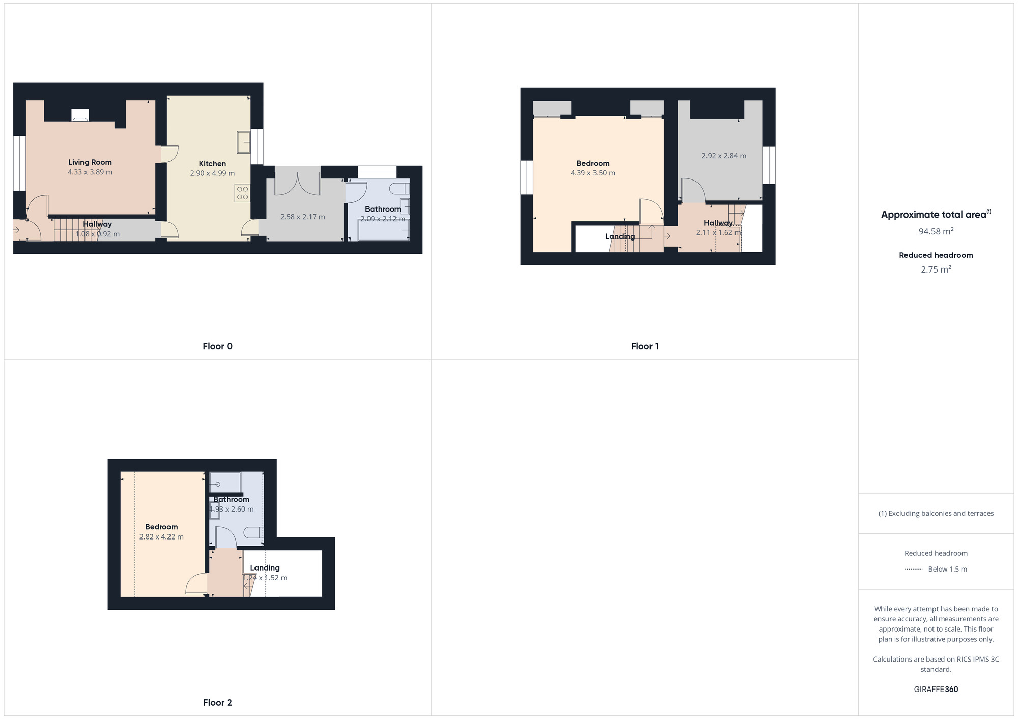 Floorplan of 3 bedroom Mid Terrace House for sale, Hartburn Village, Stockton-on-Tees, Durham, TS18