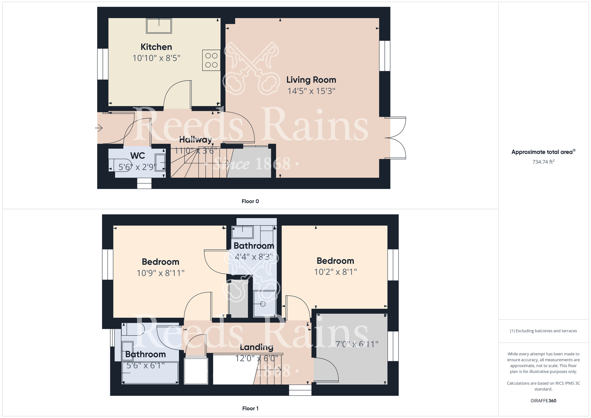 Floorplan of 3 bedroom End Terrace House for sale, Meadowsweet Lane, Stockton-on-Tees, Durham, TS19