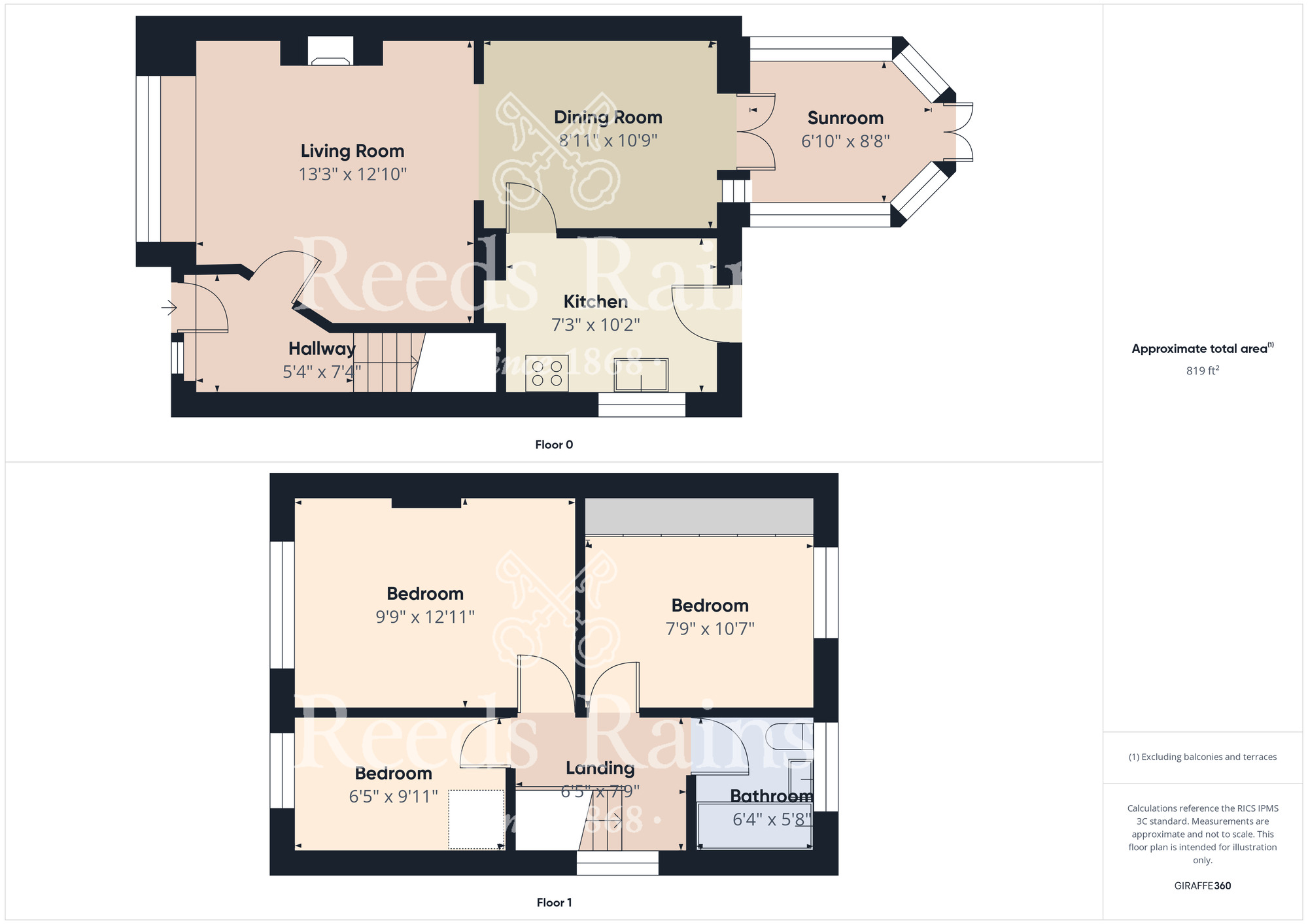 Floorplan of 3 bedroom Semi Detached House for sale, Dunedin Avenue, Stockton-on-Tees, Durham, TS18