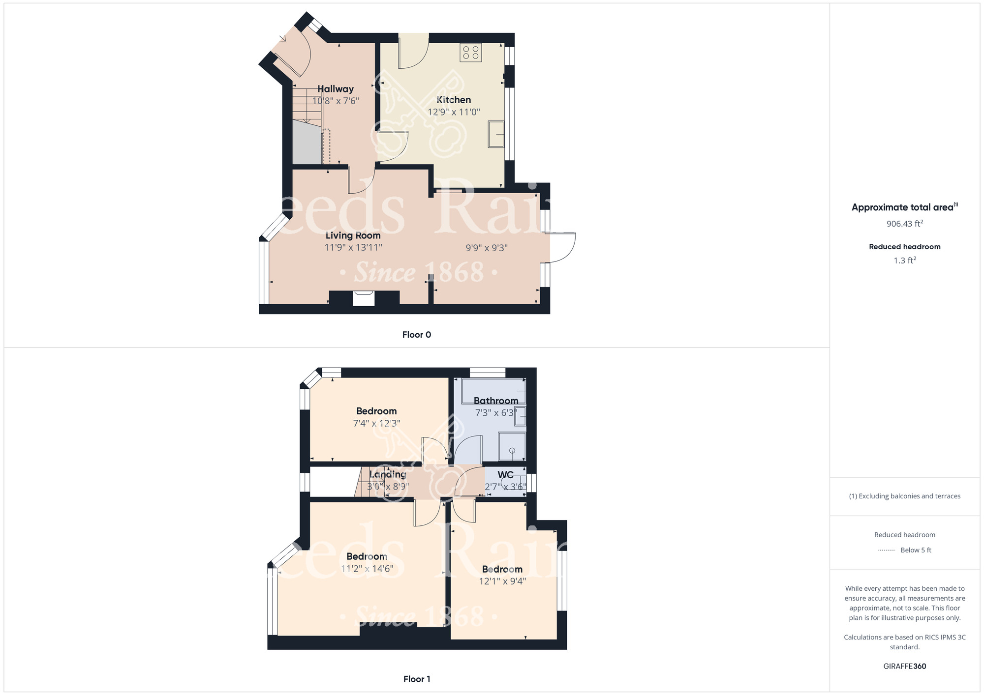 Floorplan of 3 bedroom Semi Detached House for sale, Harlsey Crescent, Stockton-on-Tees, Durham, TS18