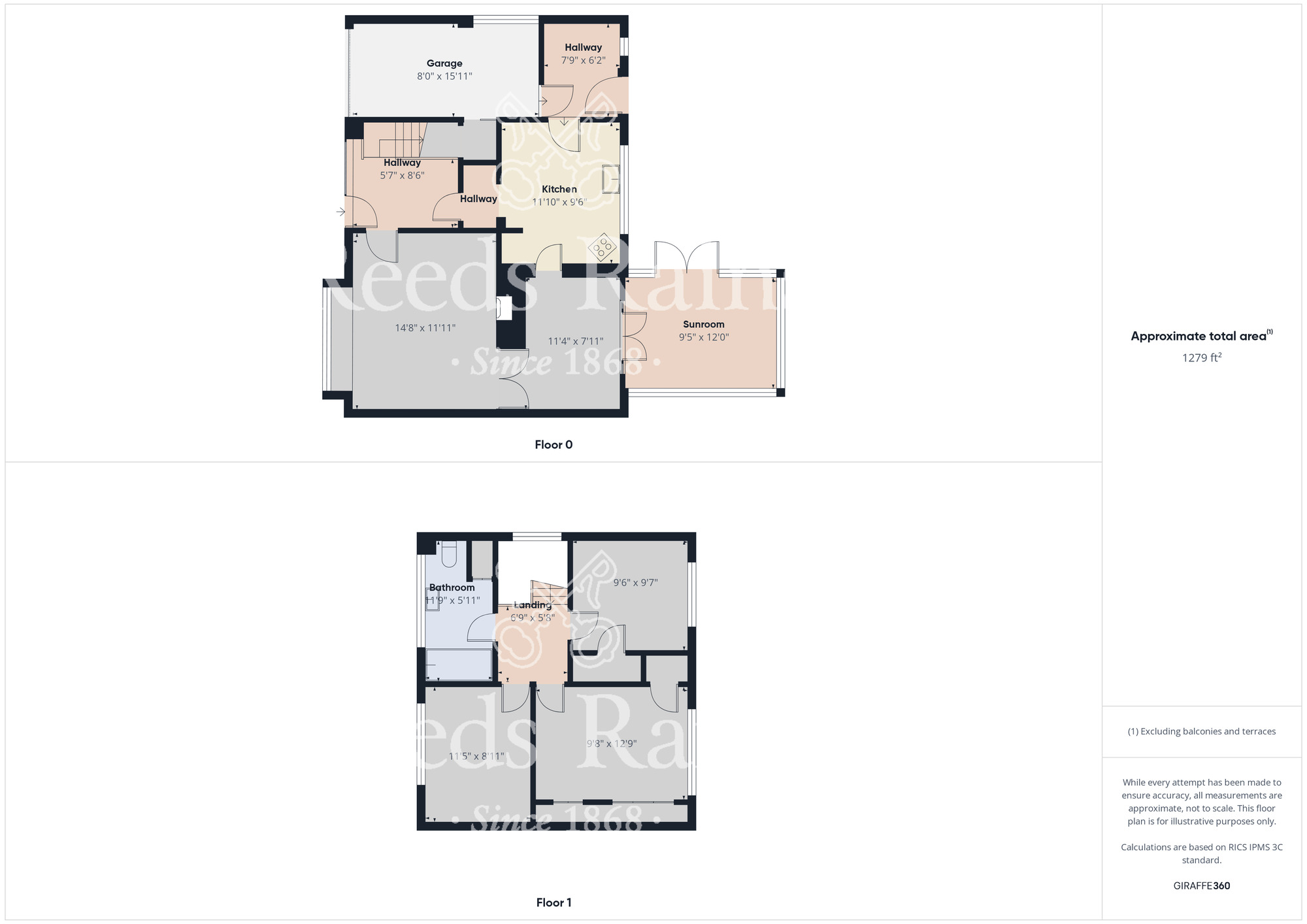 Floorplan of 3 bedroom Semi Detached House for sale, Branksome Grove, Stockton-on-Tees, Durham, TS18