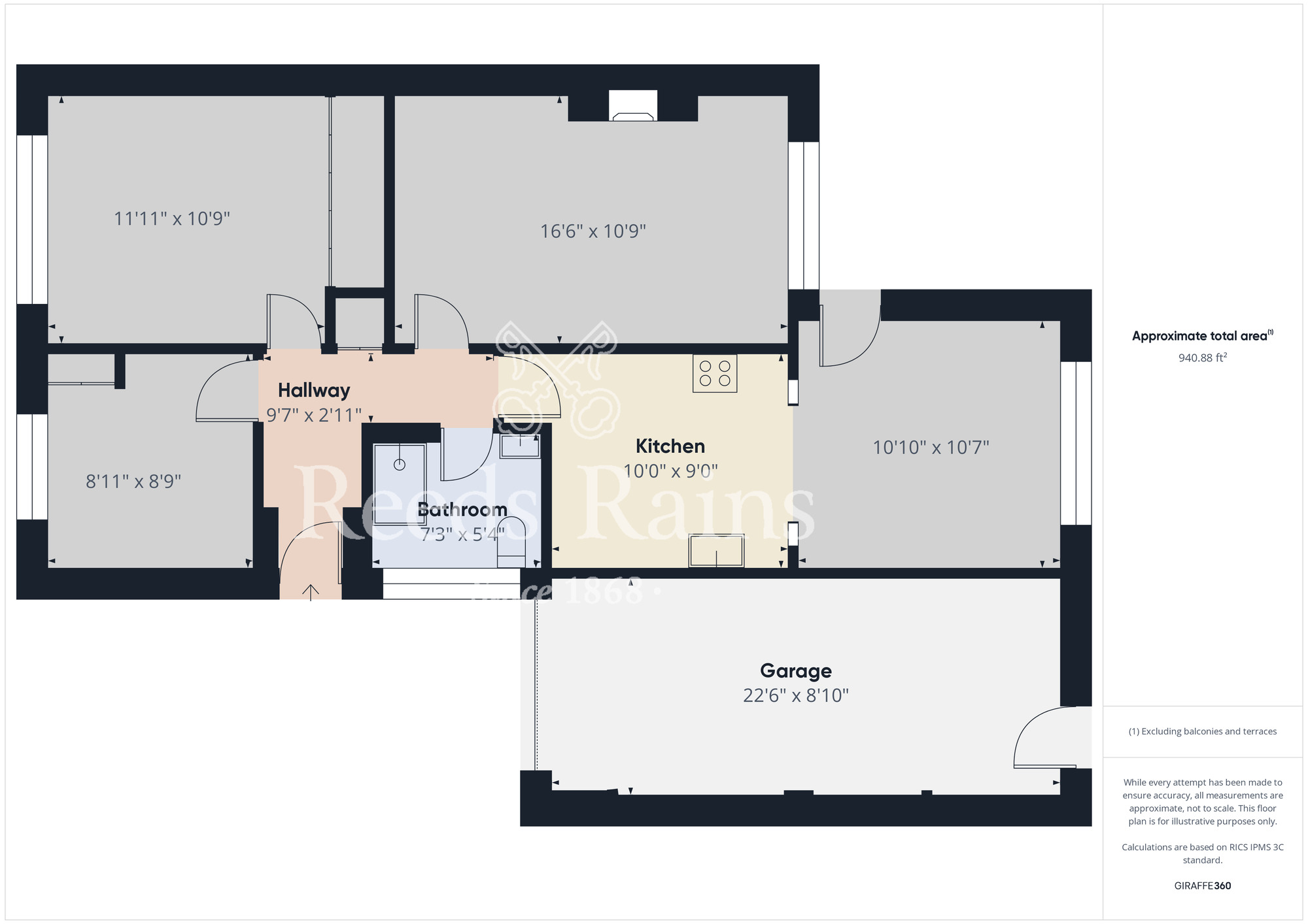 Floorplan of 2 bedroom Semi Detached Bungalow for sale, Arrathorne Road, Stockton-on-Tees, Durham, TS18
