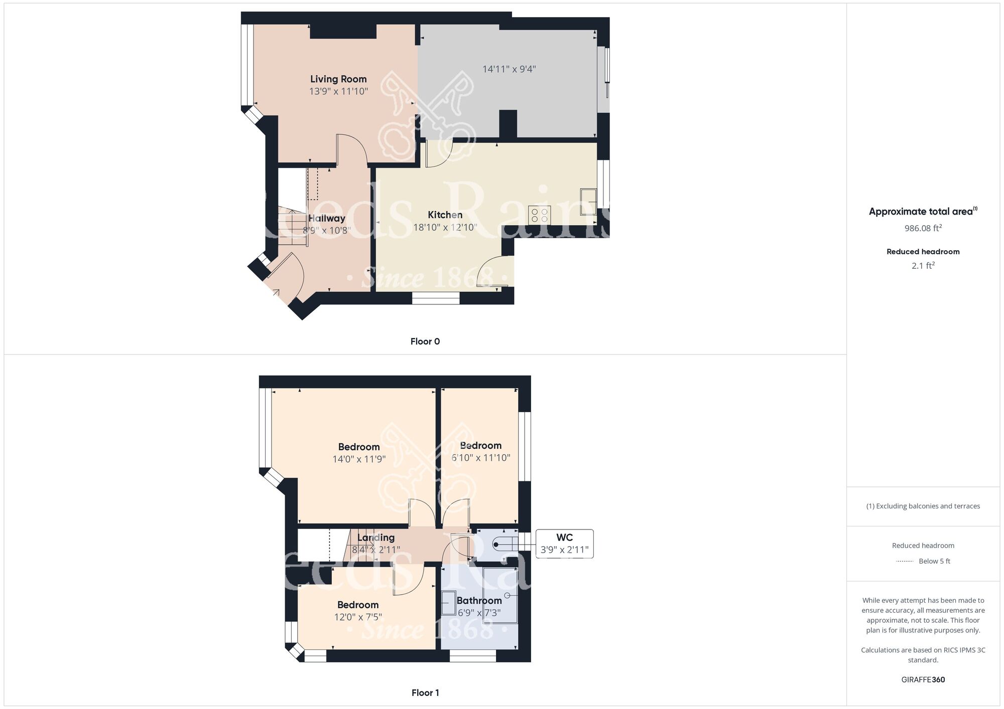 Floorplan of 3 bedroom Semi Detached House for sale, Harlsey Crescent, Stockton-on-Tees, Durham, TS18