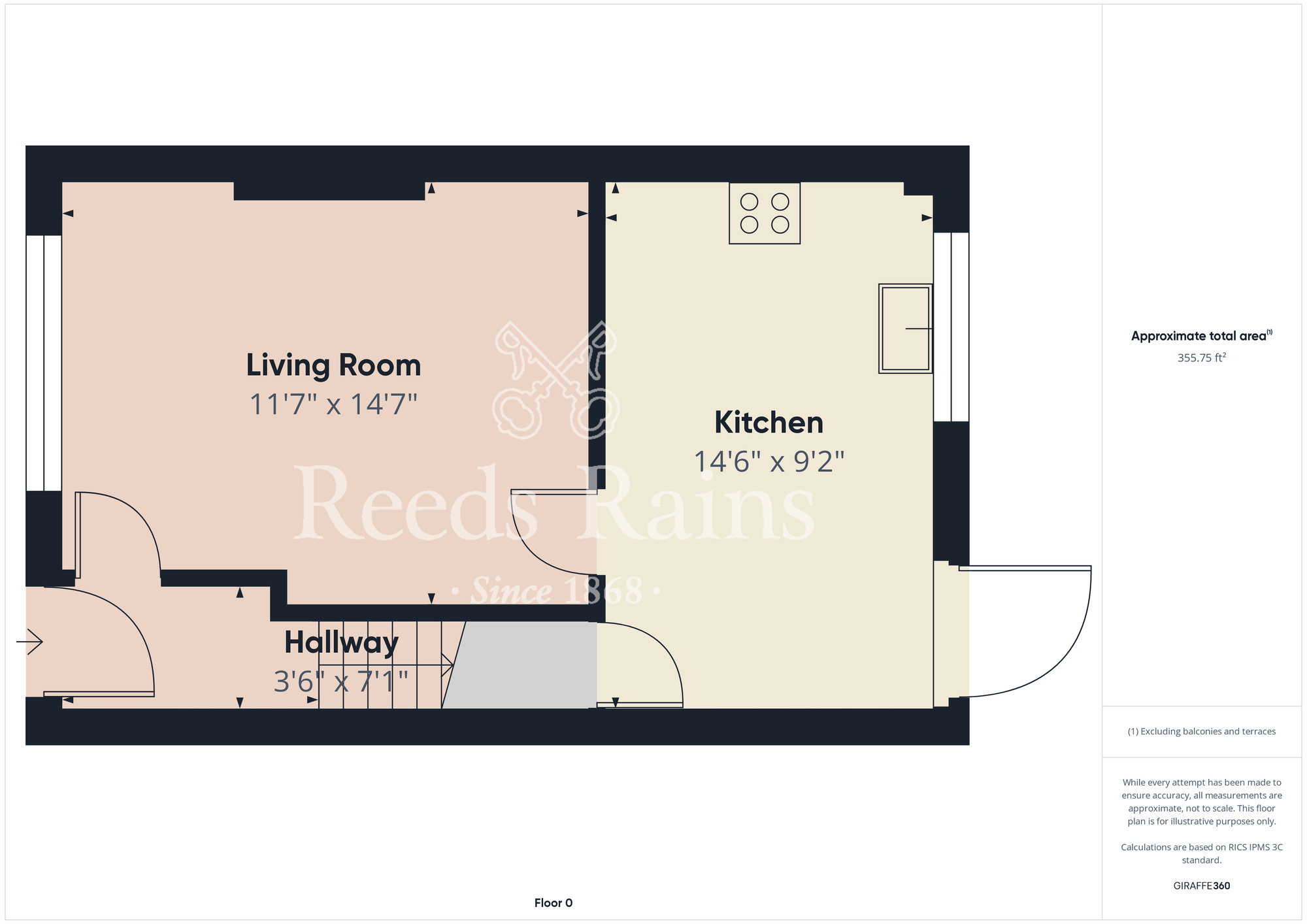 Floorplan of 3 bedroom Detached House for sale, Wiske Close, Stockton-on-Tees, Durham, TS19