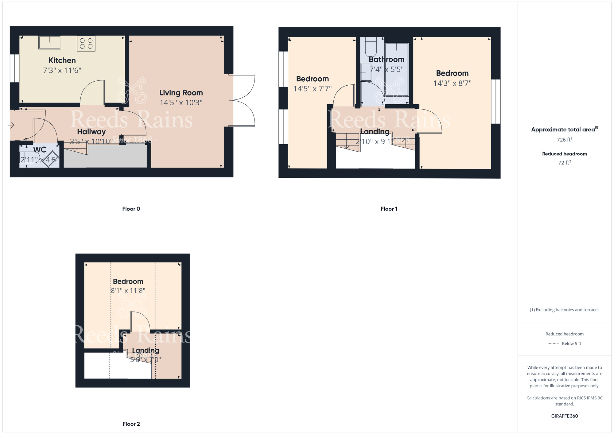 Floorplan of 3 bedroom Mid Terrace House for sale, Sargasso Walk, Thornaby, Durham, TS17