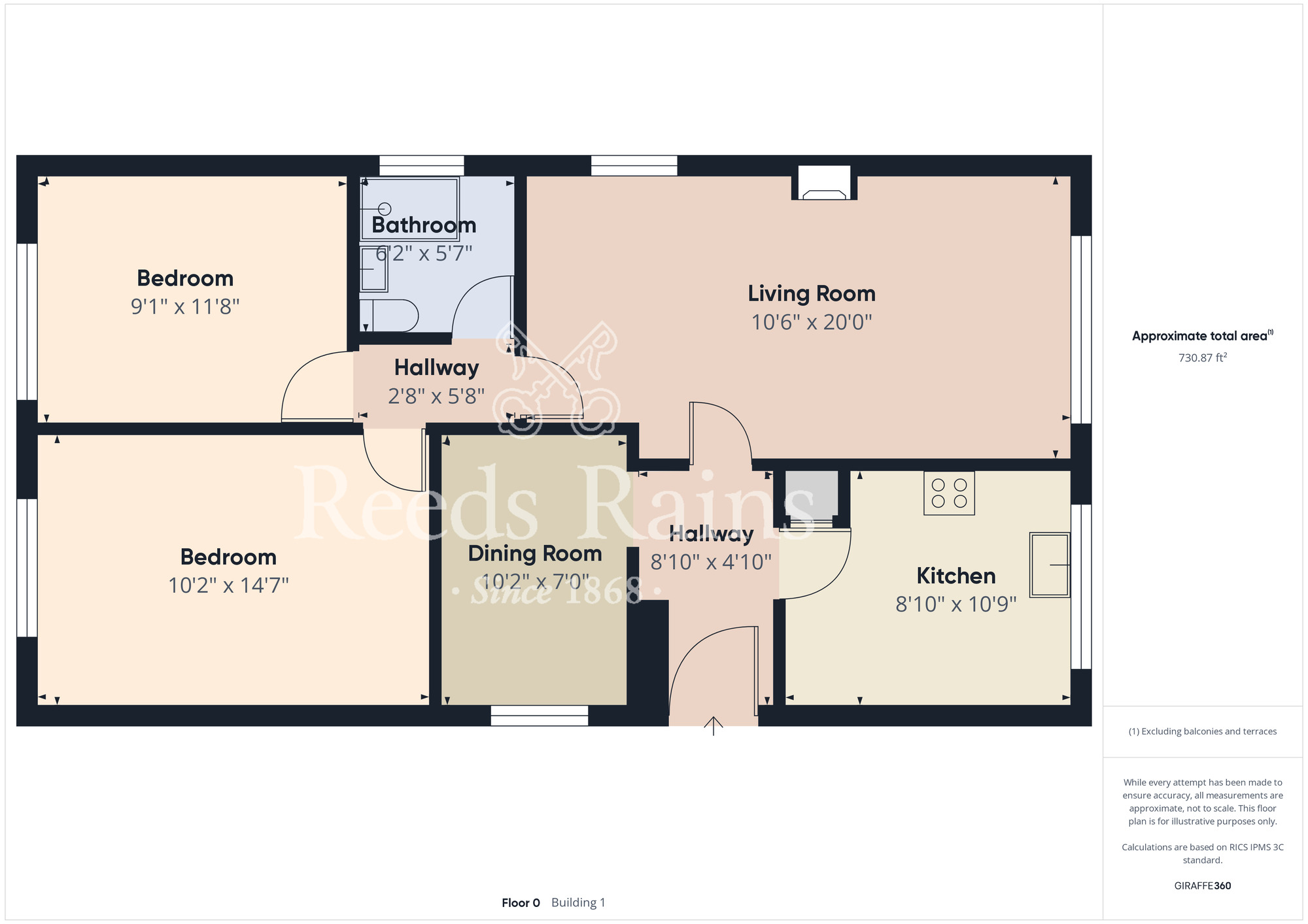 Floorplan of 2 bedroom Detached Bungalow for sale, Martham Close, Stockton-on-Tees, Durham, TS19