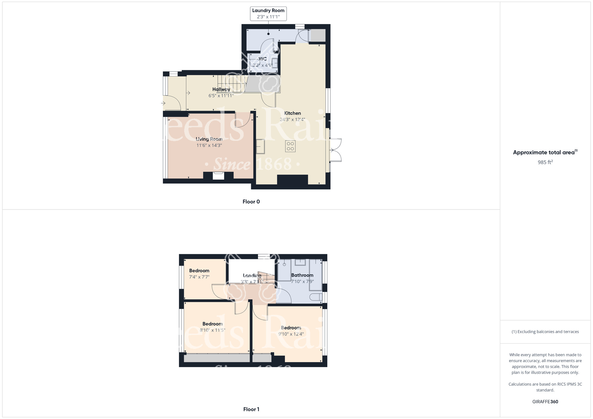 Floorplan of 3 bedroom Semi Detached House for sale, Autumn Grove, Stockton-on-Tees, Durham, TS19