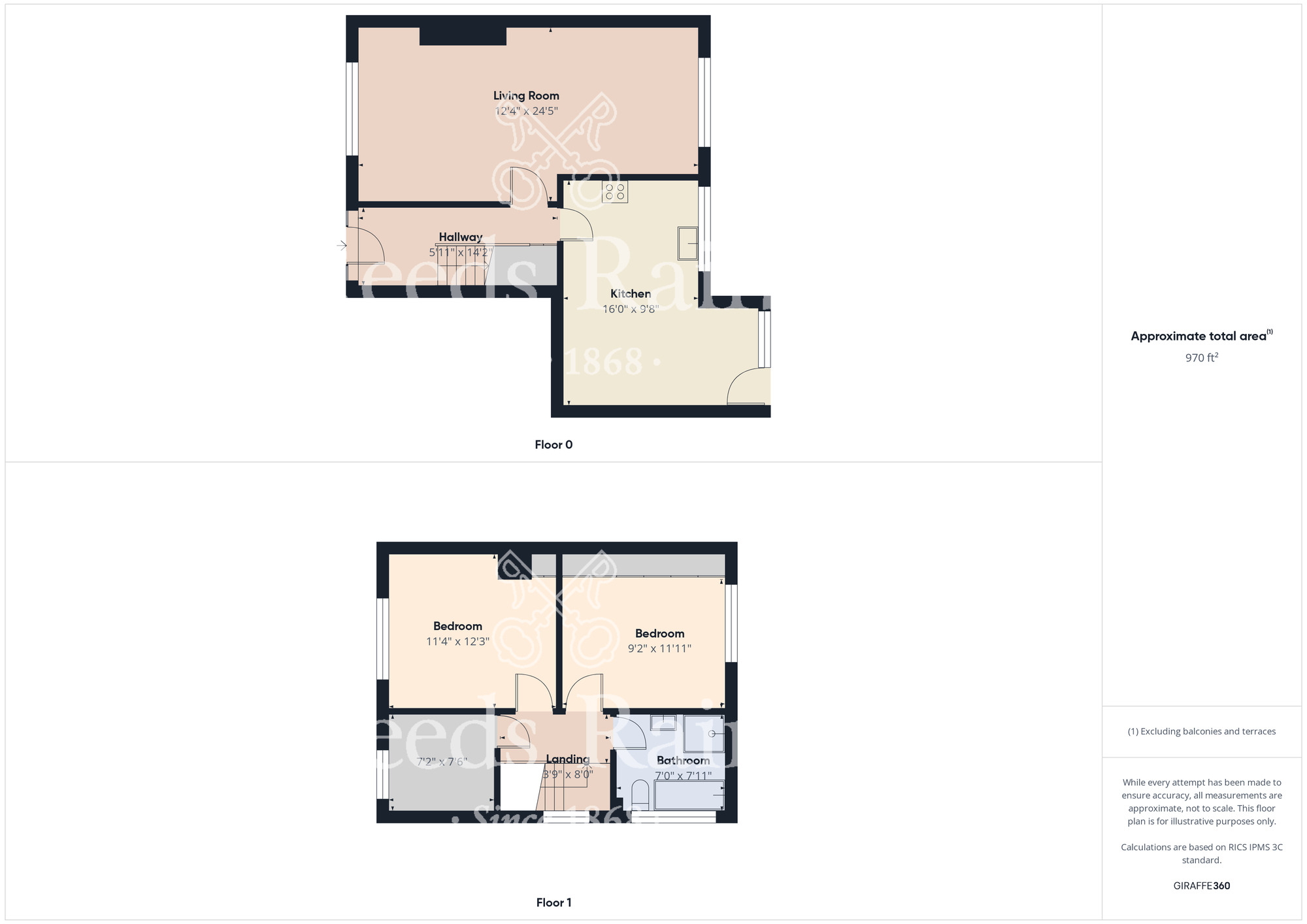 Floorplan of 3 bedroom Semi Detached House for sale, Sadberge Grove, Stockton-on-Tees, Durham, TS19