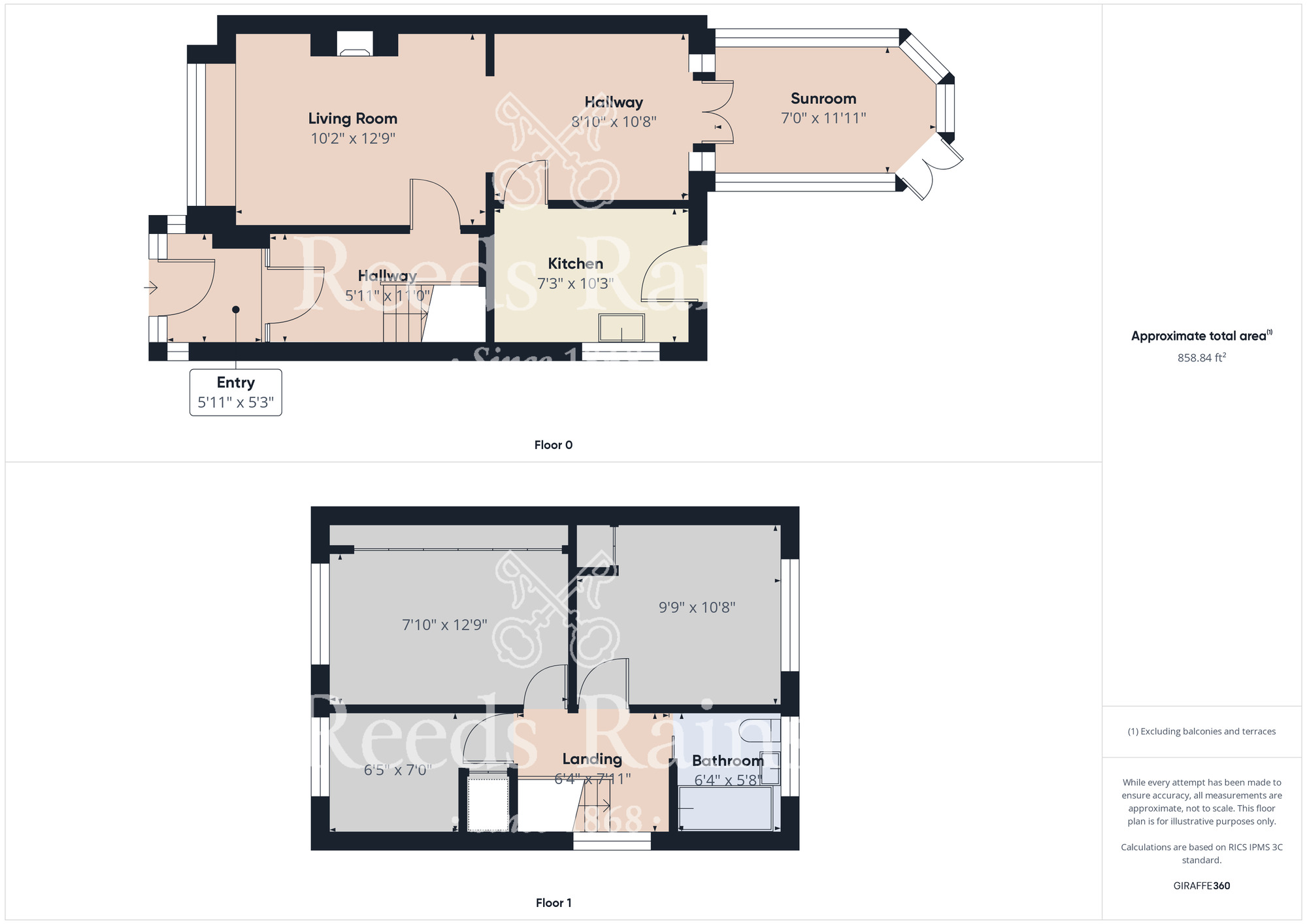 Floorplan of 3 bedroom Semi Detached House for sale, Auckland Way, Stockton-on-Tees, Durham, TS18