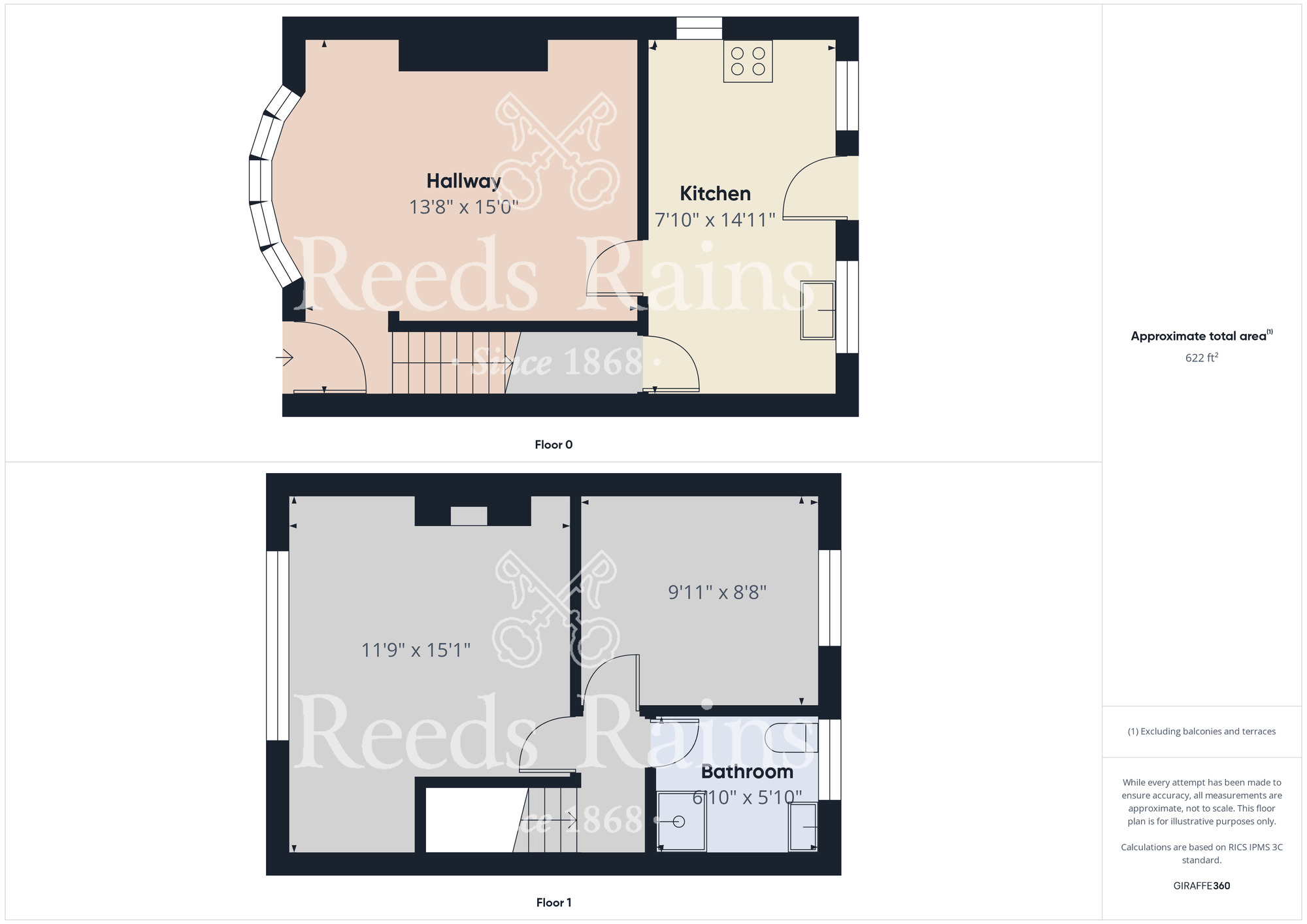 Floorplan of 2 bedroom End Terrace House for sale, Craigweil Crescent, Stockton-on-Tees, Durham, TS19