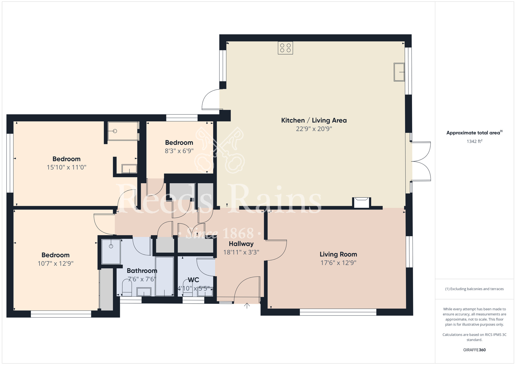 Floorplan of 3 bedroom Detached Bungalow for sale, Hartburn Avenue, Durham, TS18