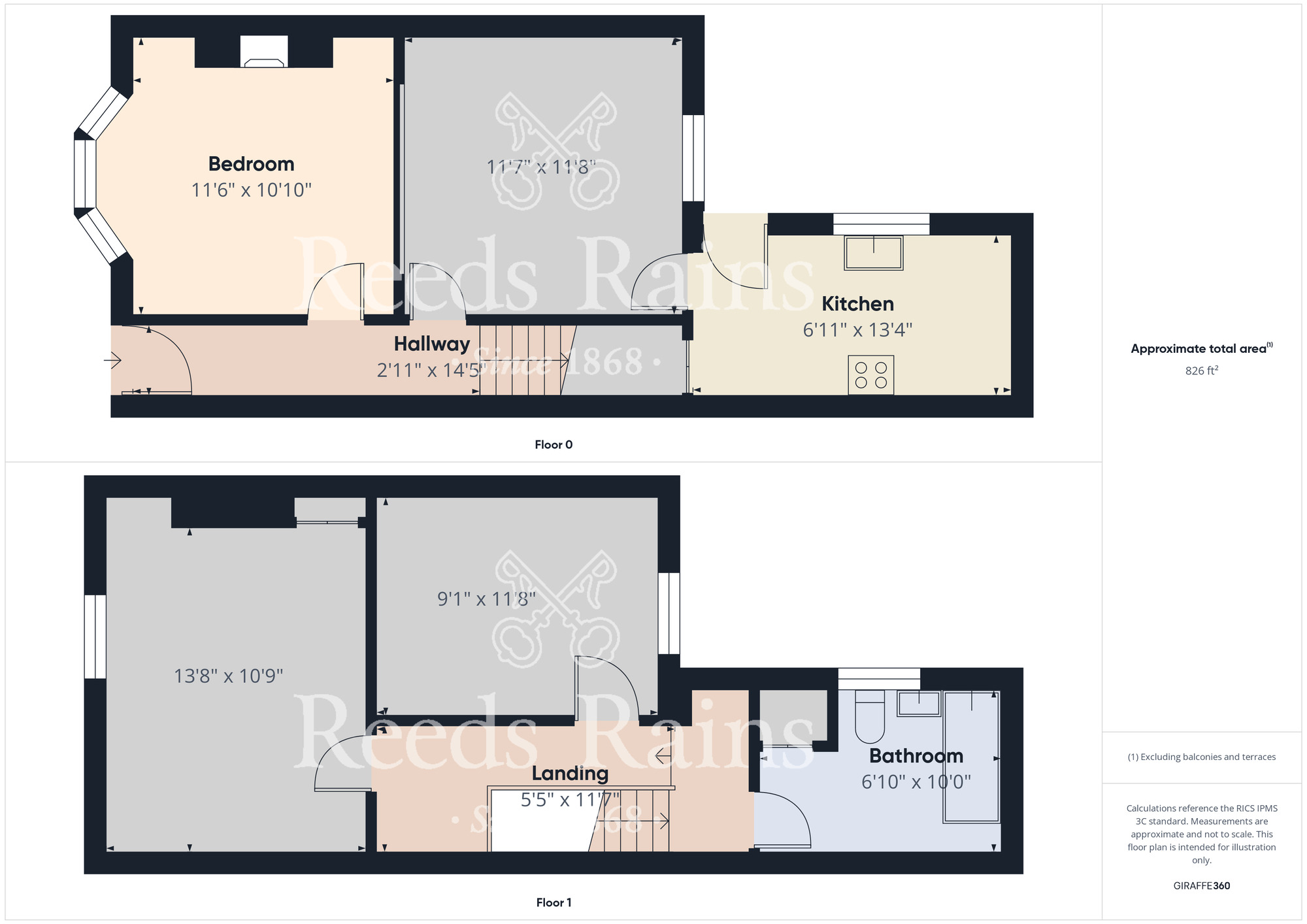 Floorplan of 2 bedroom Mid Terrace House to rent, Woodland Street, Stockton-on-Tees, Durham, TS18