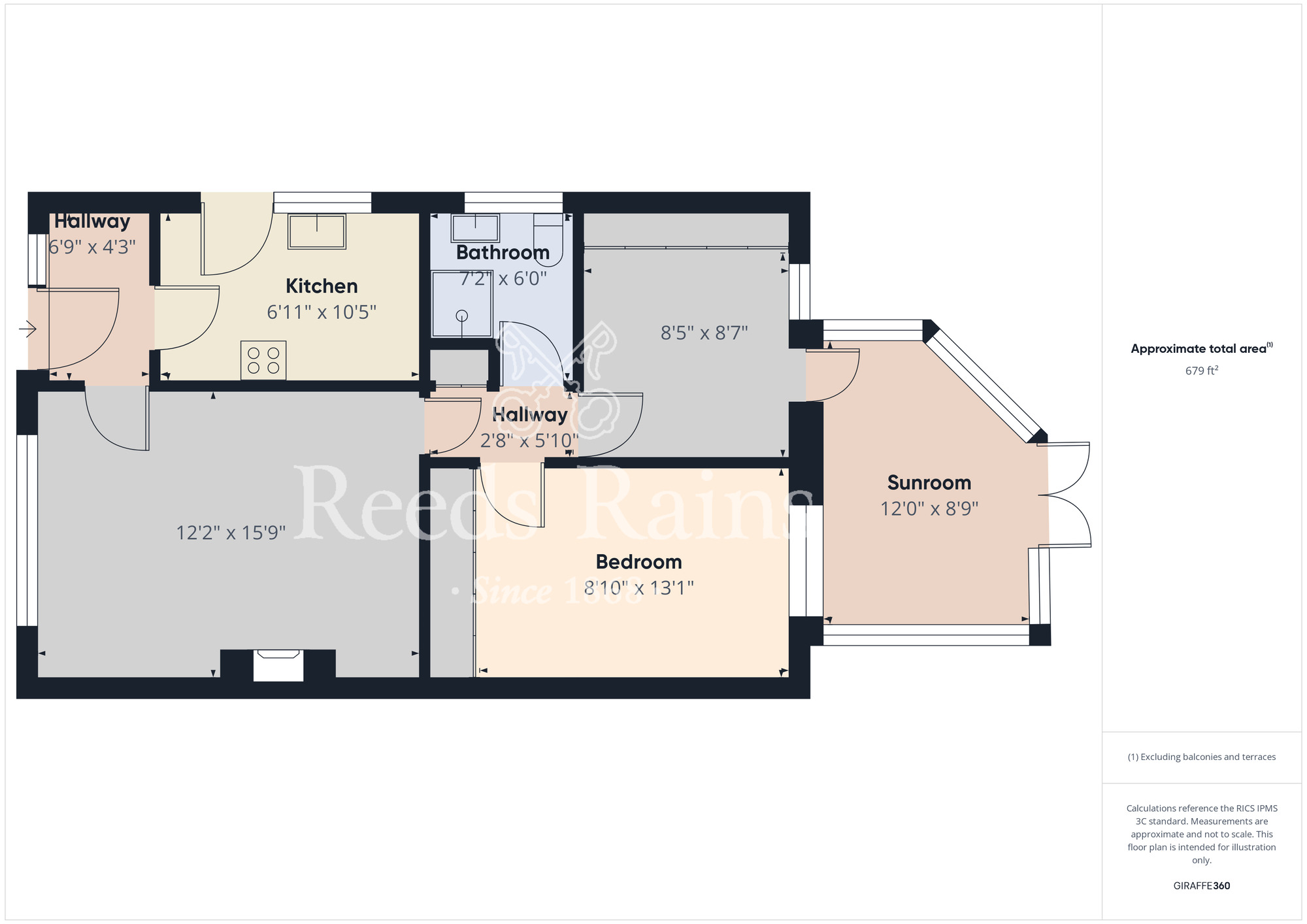 Floorplan of 2 bedroom Semi Detached Bungalow for sale, Auckland Way, Stockton-on-Tees, Durham, TS18